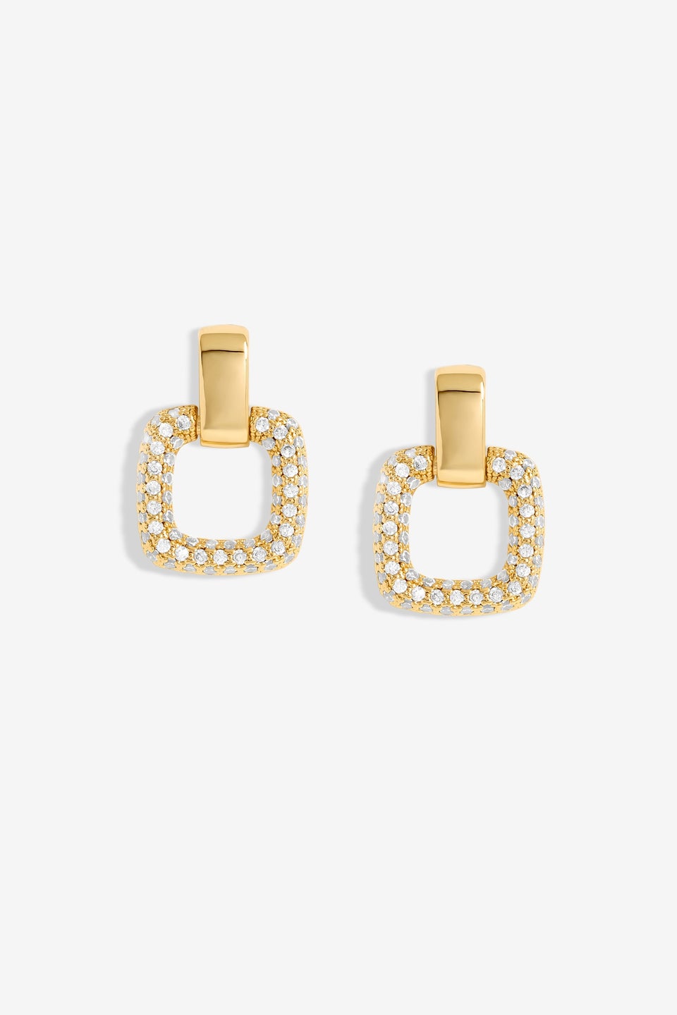 Jon Richard Gold Plated Micro Pave Door Knocker Earrings