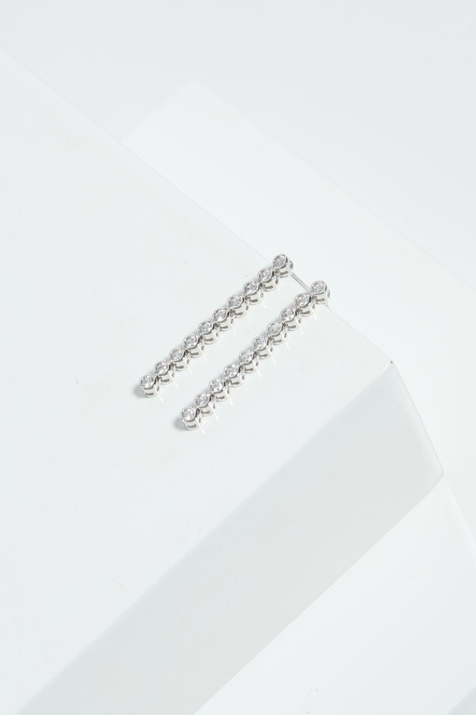 Jon Richard Silver Plated Cubic Zirconia Tennis Earrings