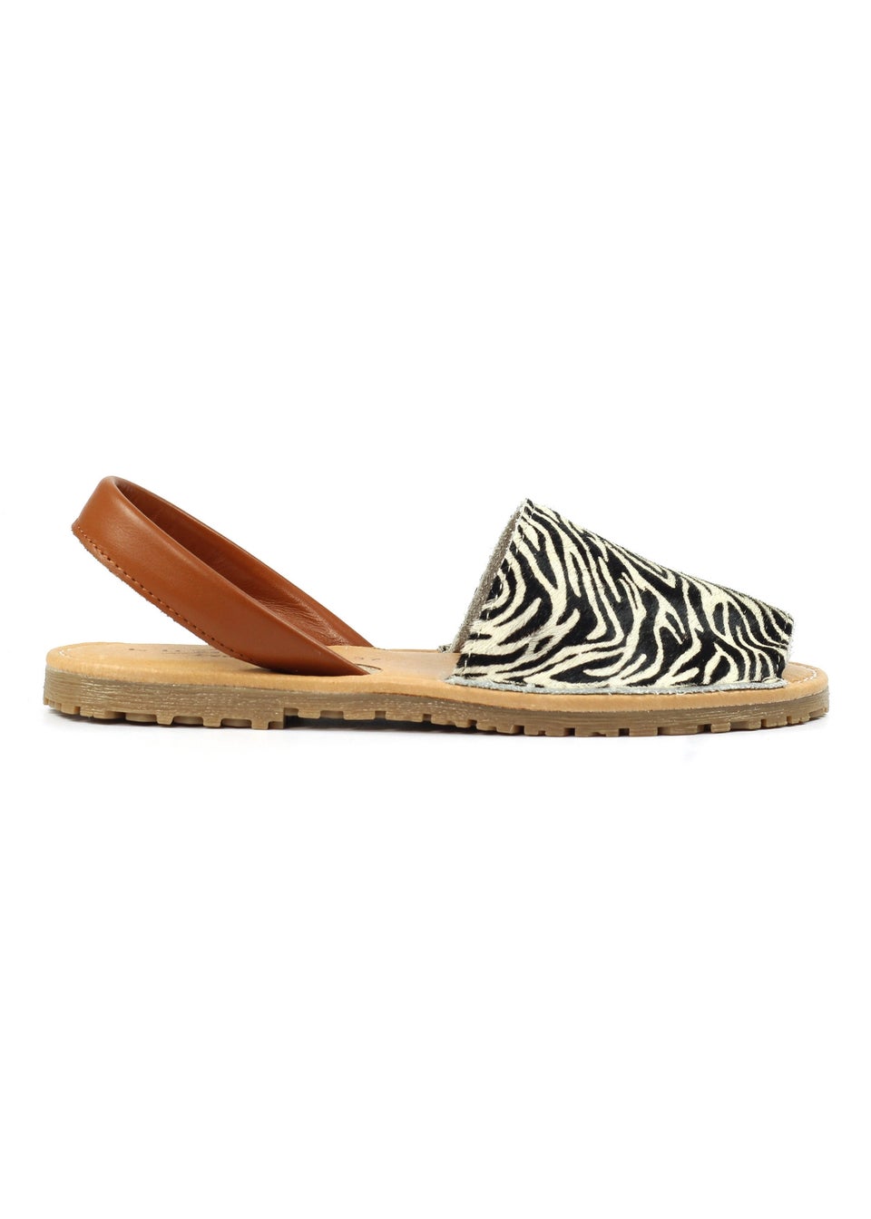 Lunar Black/White Zebra Print Azura Leather Sandal