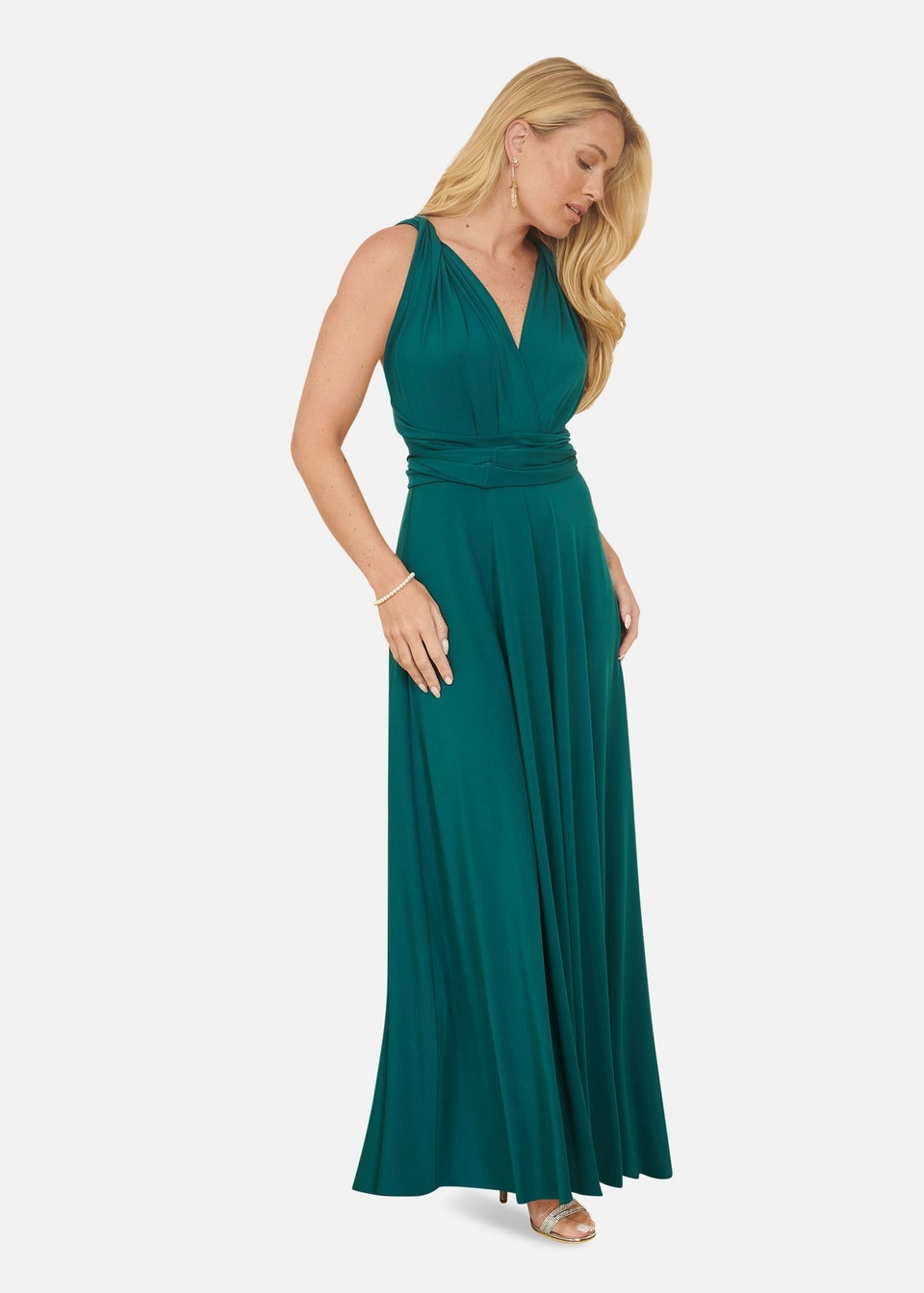 Yumi Green Jersey Stretch Multiway Midi Dress