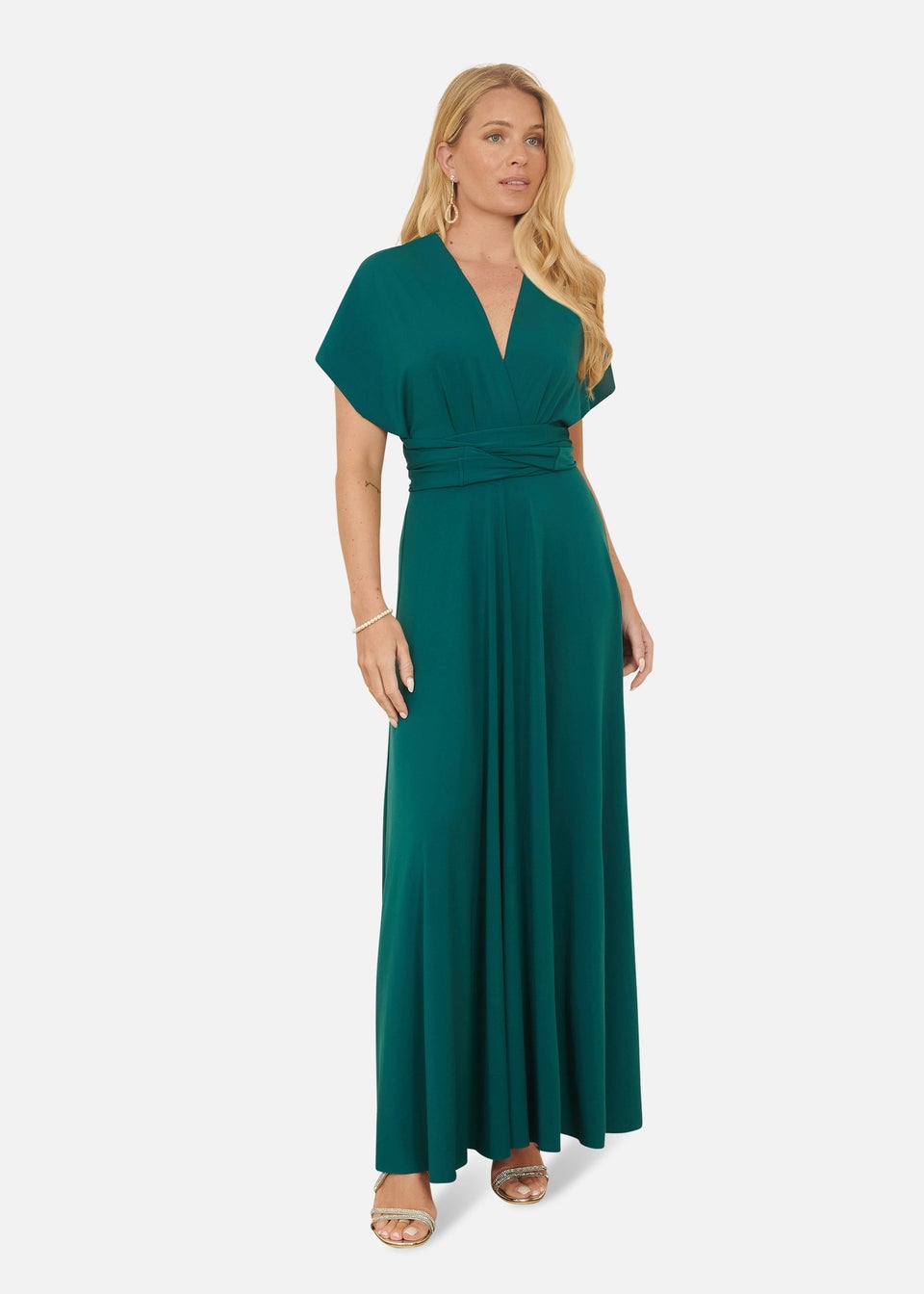 Yumi Green Jersey Stretch Multiway Midi Dress