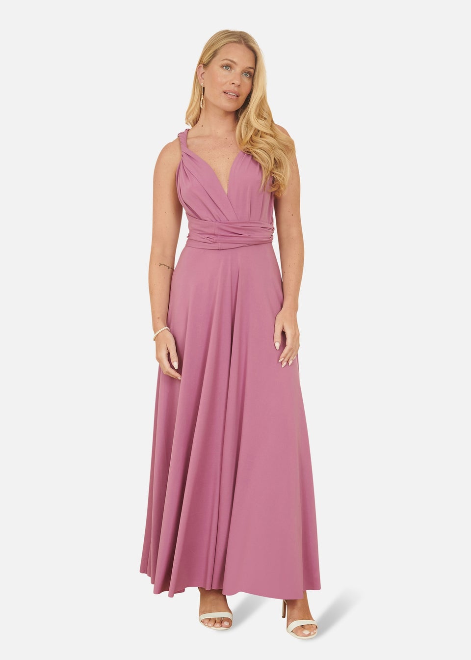 Yumi Pink Jersey Stretch Multiway Midi Dress