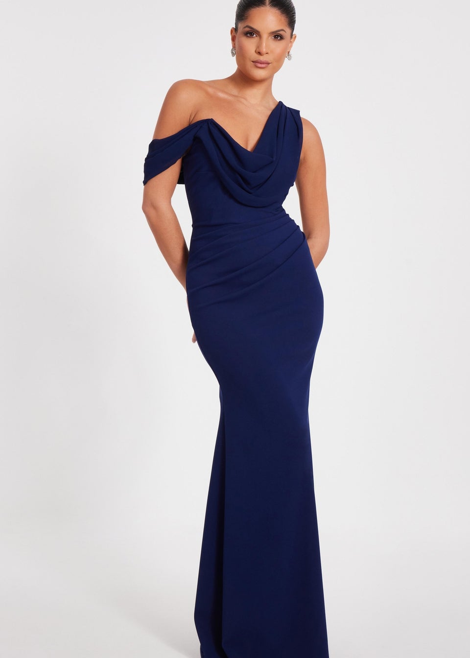 Quiz Navy Drop Sleeve Maxi Dress