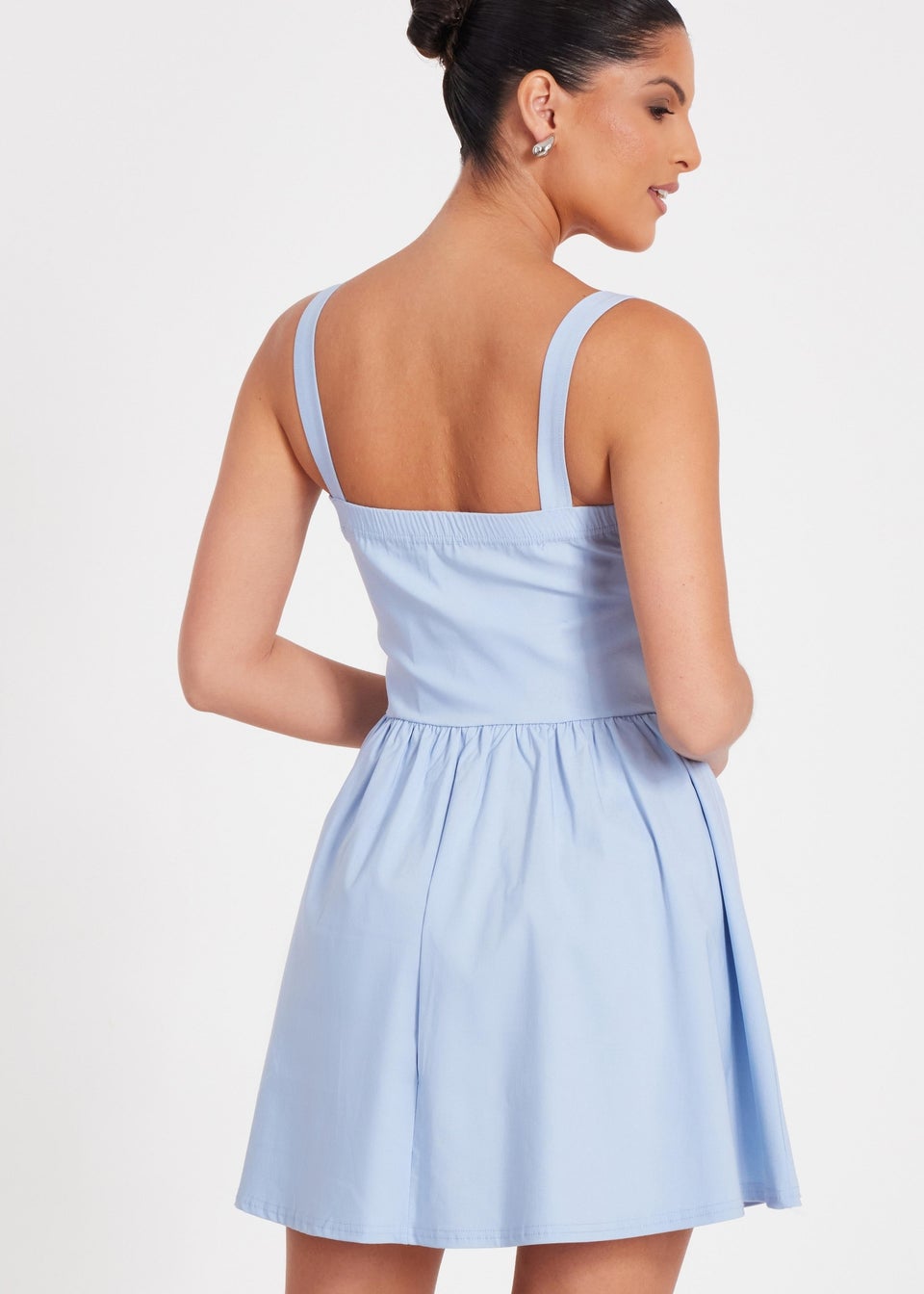 Quiz Blue Bow Front Mini Dress