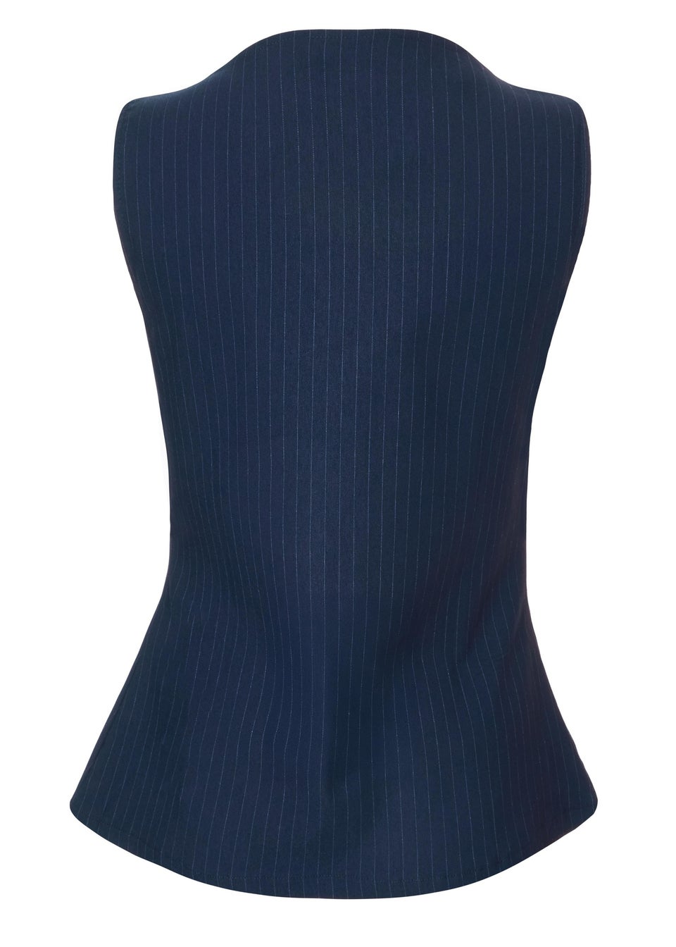 Quiz Navy Pinstripe Button Front Waistcoat