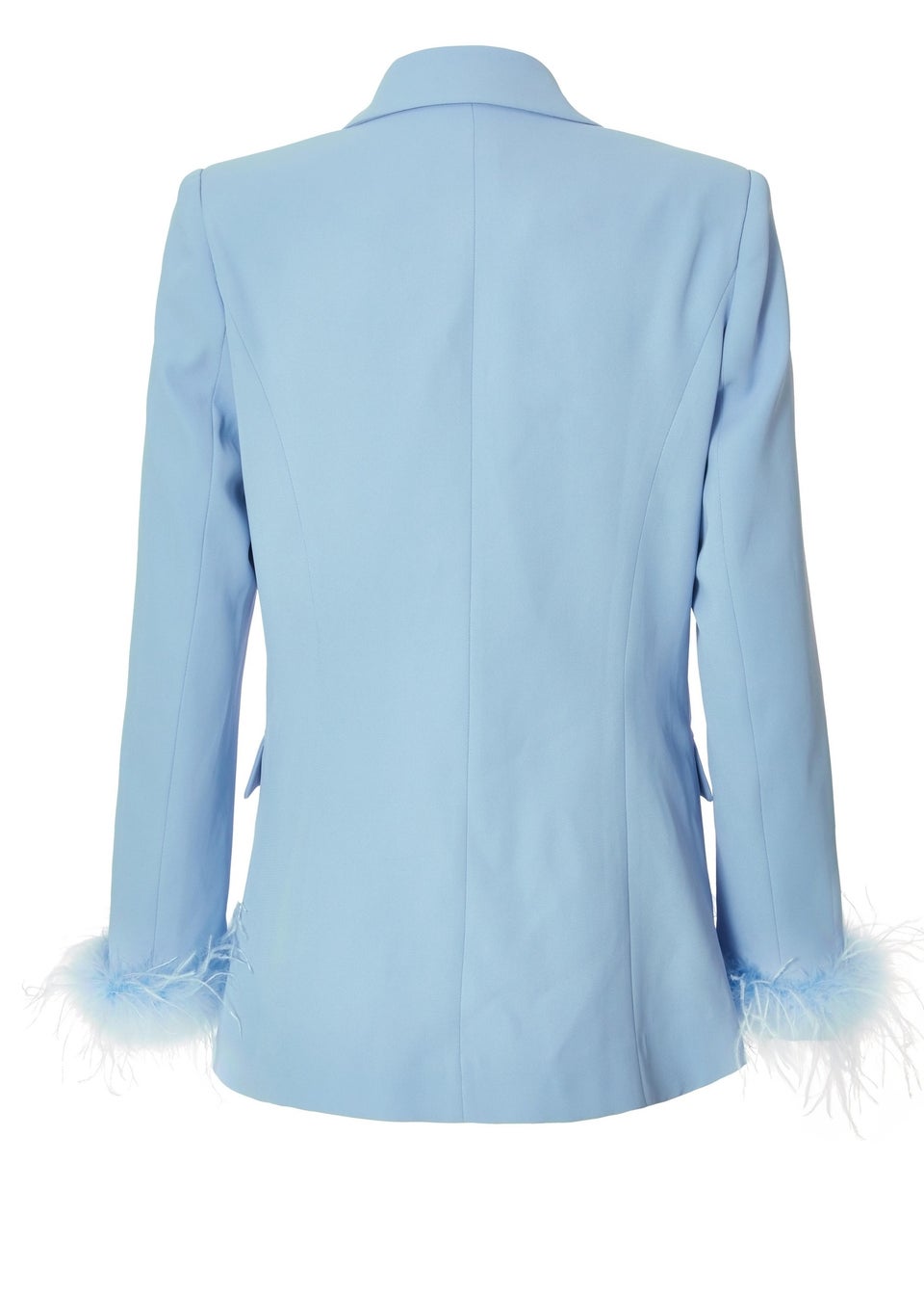 Quiz Blue Feather Trim Blazer