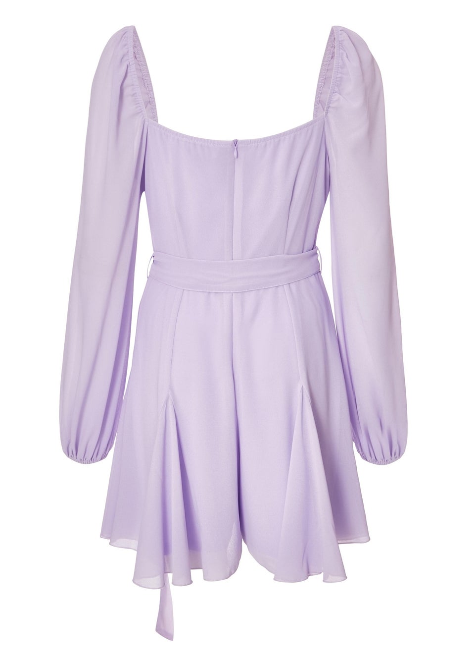 Quiz Lilac Chiffon Long Sleeve Playsuit