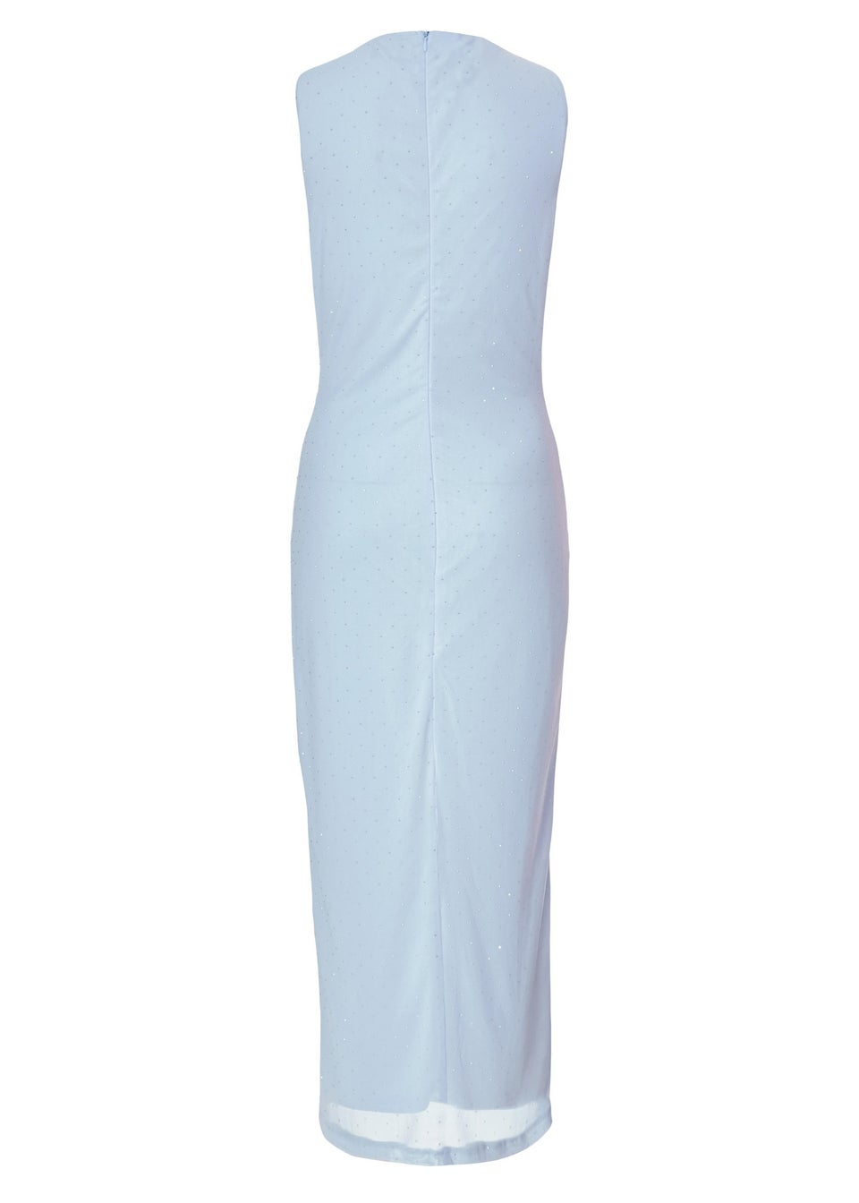 Quiz Blue Mesh Embellished Midaxi Dress