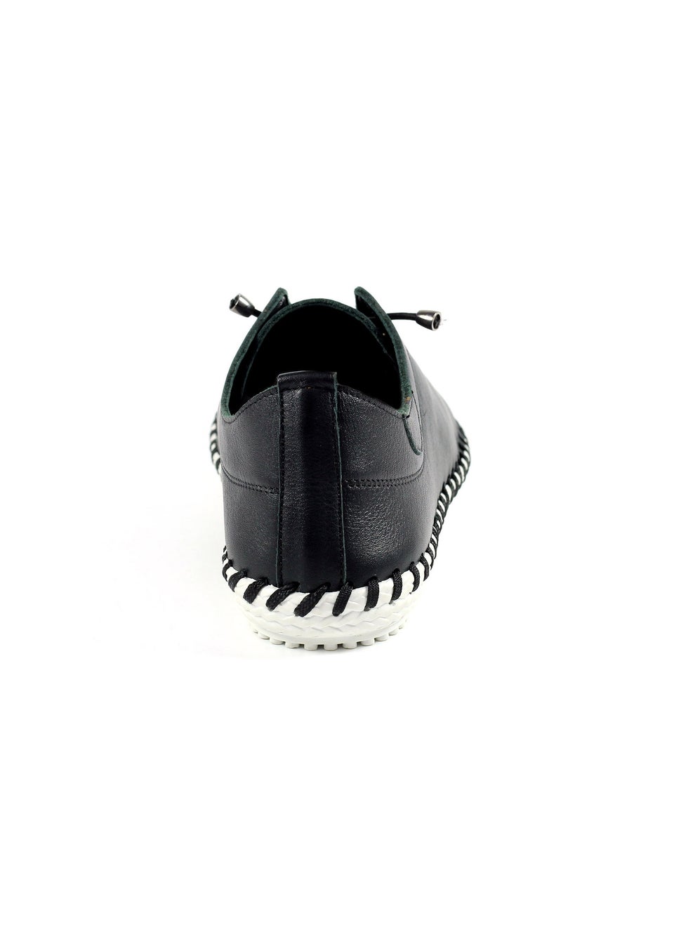 Lunar Black St Ives Leather Plimsoll