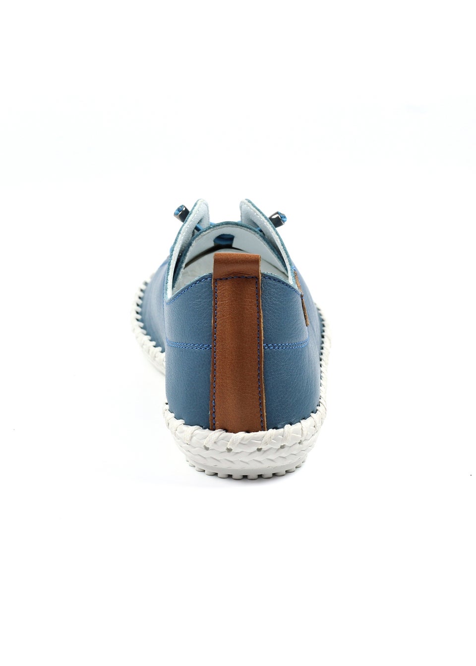 Lunar Mid Blue St Ives Leather Plimsoll