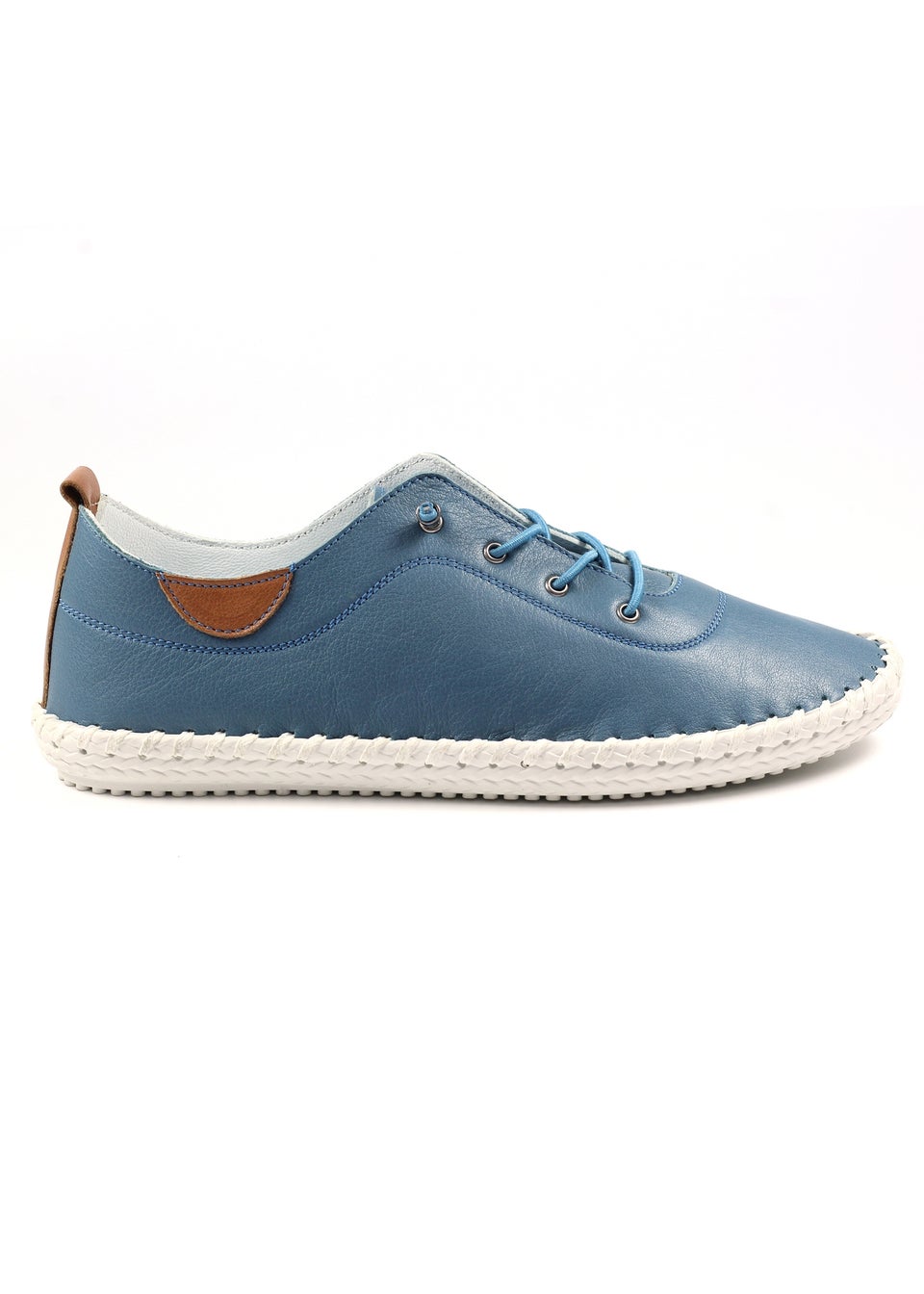 Lunar Mid Blue St Ives Leather Plimsoll