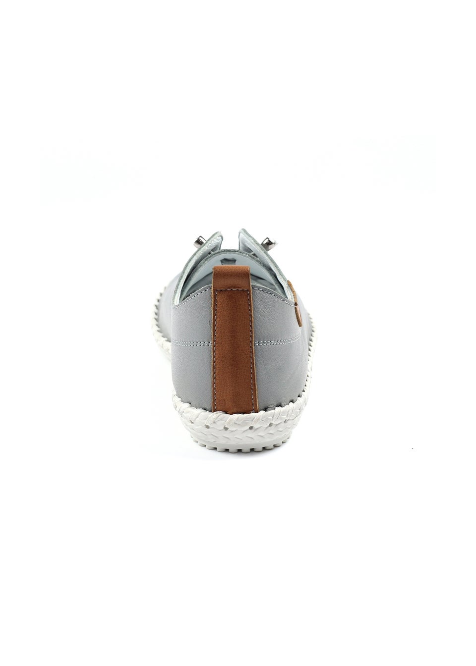 Lunar Grey St Ives Leather Plimsoll