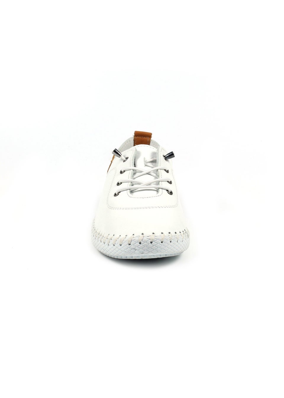 Lunar White St Ives Leather Plimsoll