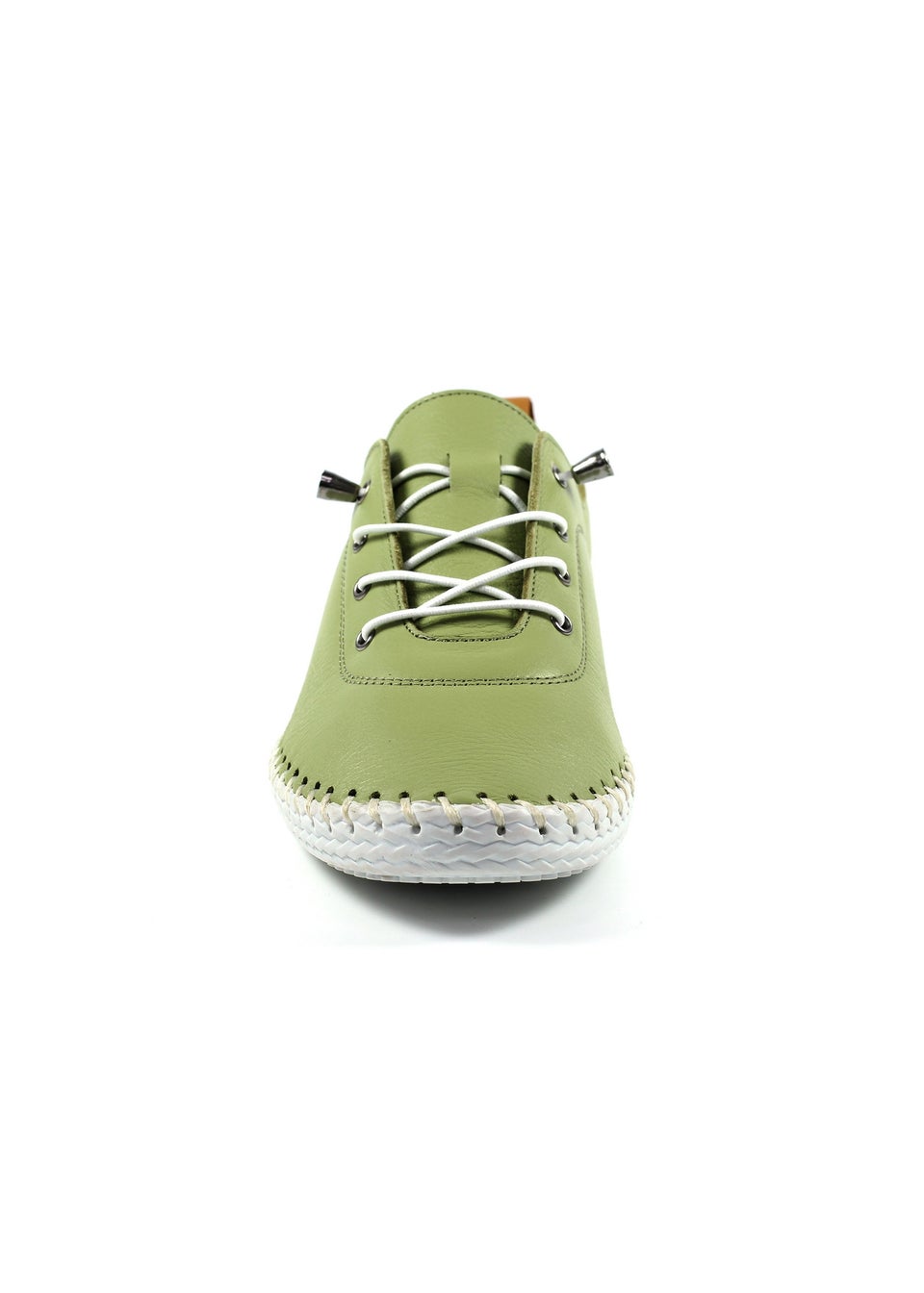 Lunar Khaki St Ives Leather Plimsoll