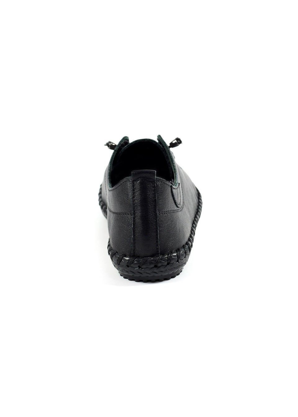 Lunar Black/ Black St Ives Leather Plimsoll