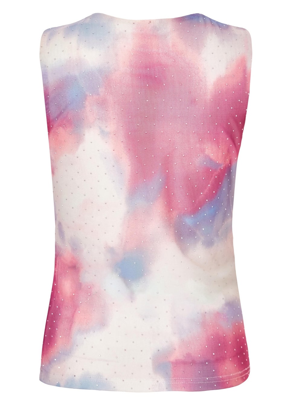 Quiz Pink Diamante Marble Print Top