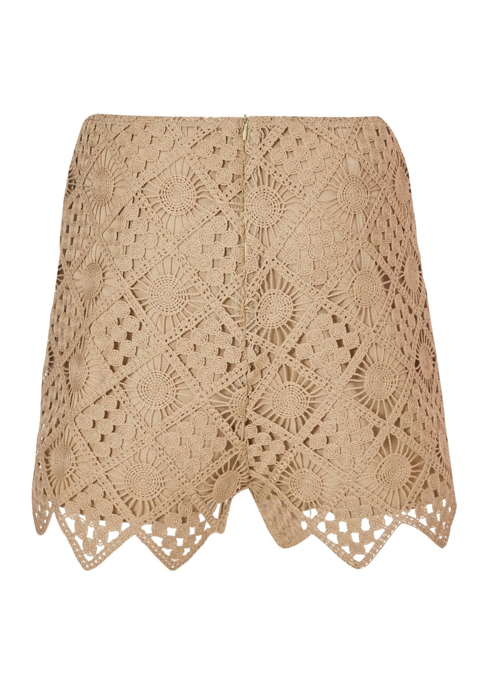 Quiz Khaki Crochet Shorts