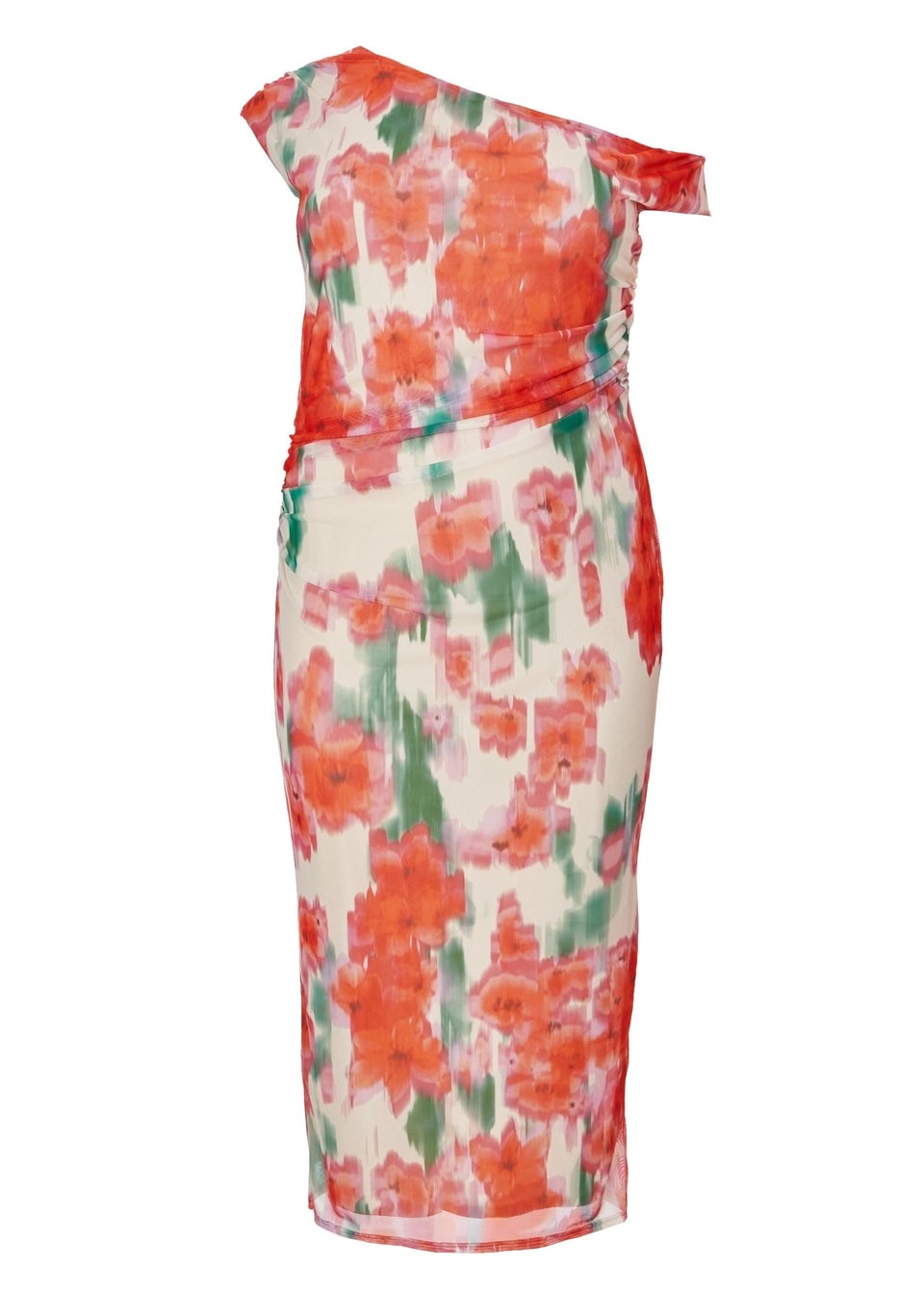 Quiz Multi Curve Floral Smudge Midaxi Dress