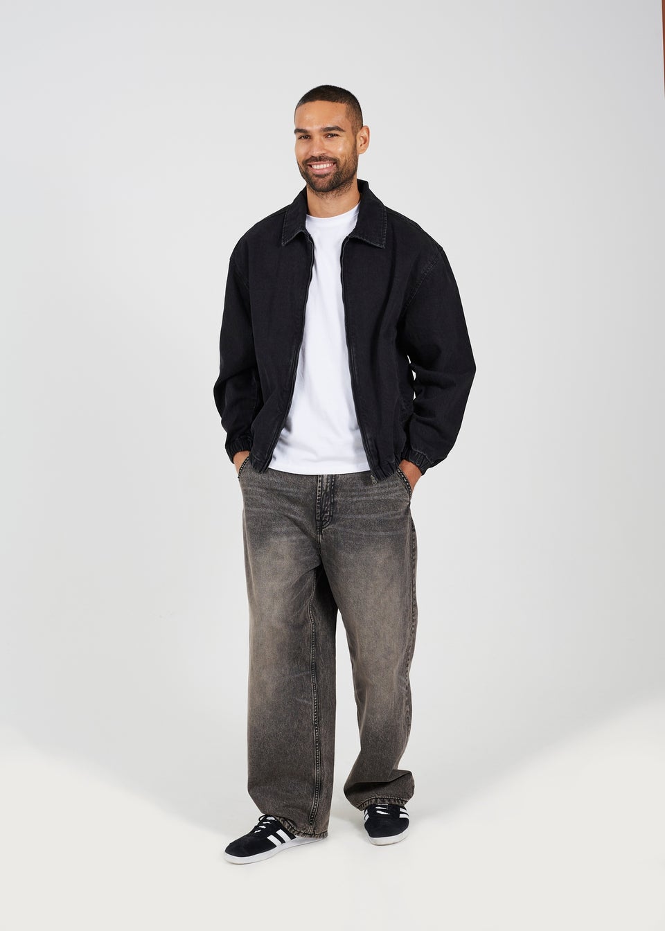 Brave Soul Black Oversized Denim Bomber Jacket