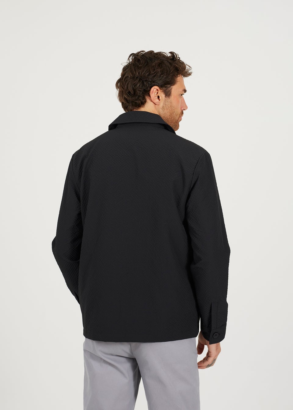 Brave Soul Black Seersucker Shacket
