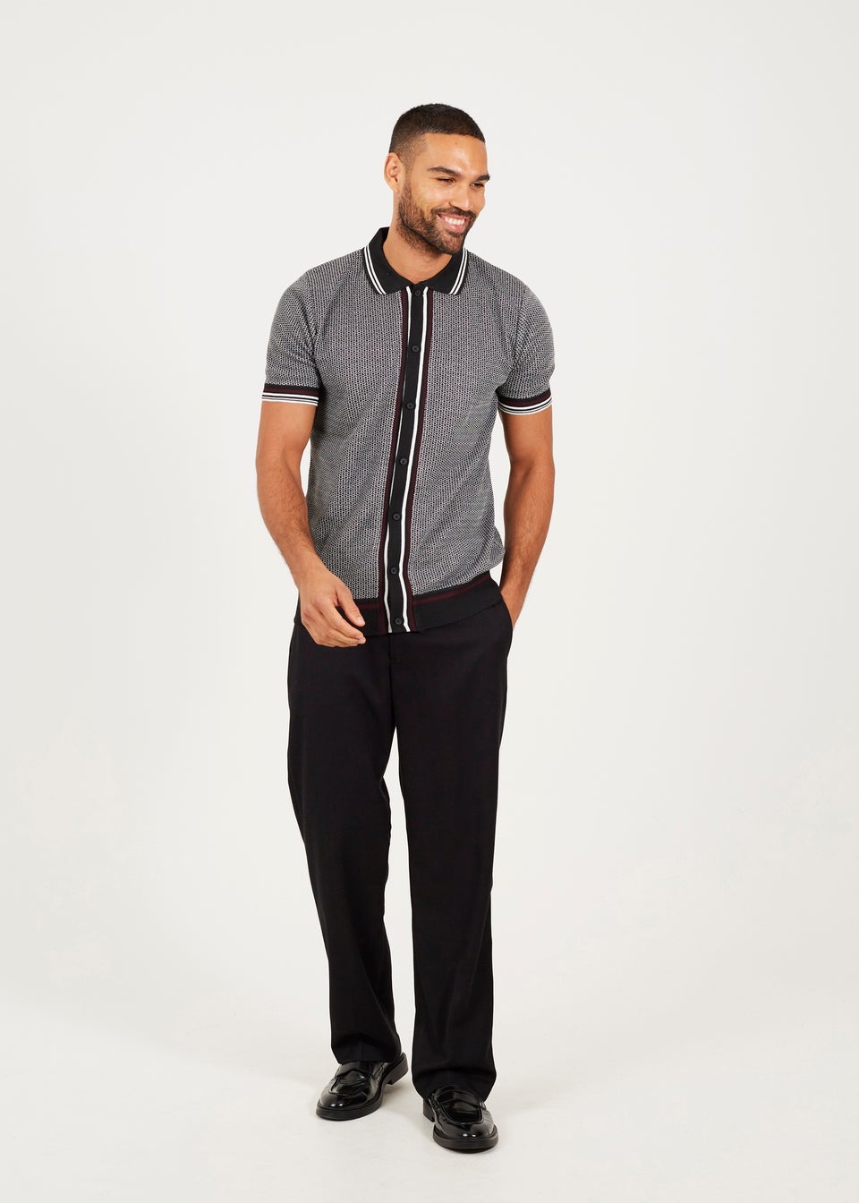Brave Soul Black Knitted Short Sleeve Shirt