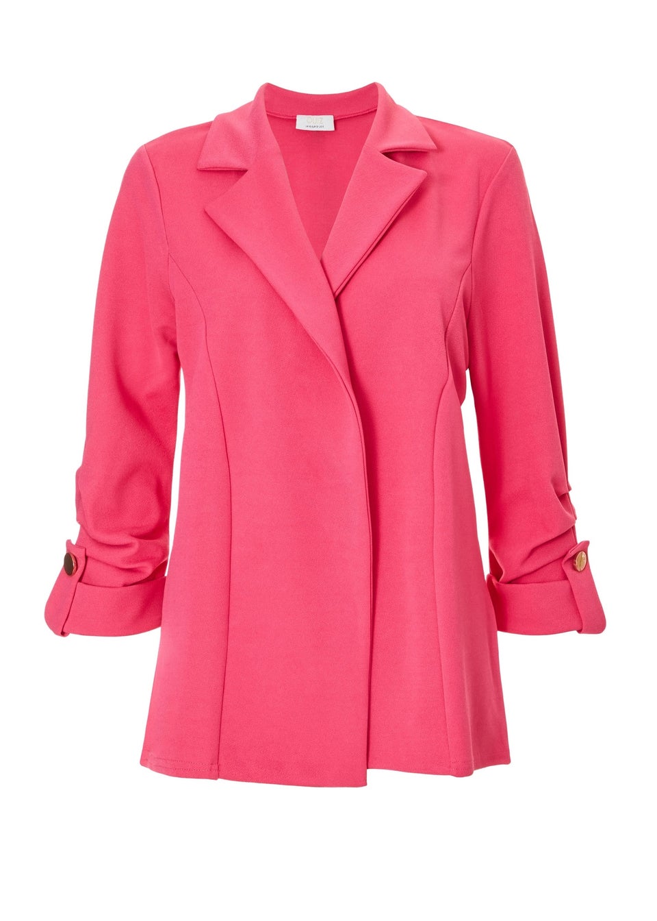 Quiz Fuschia Ruched Sleeve Blazer