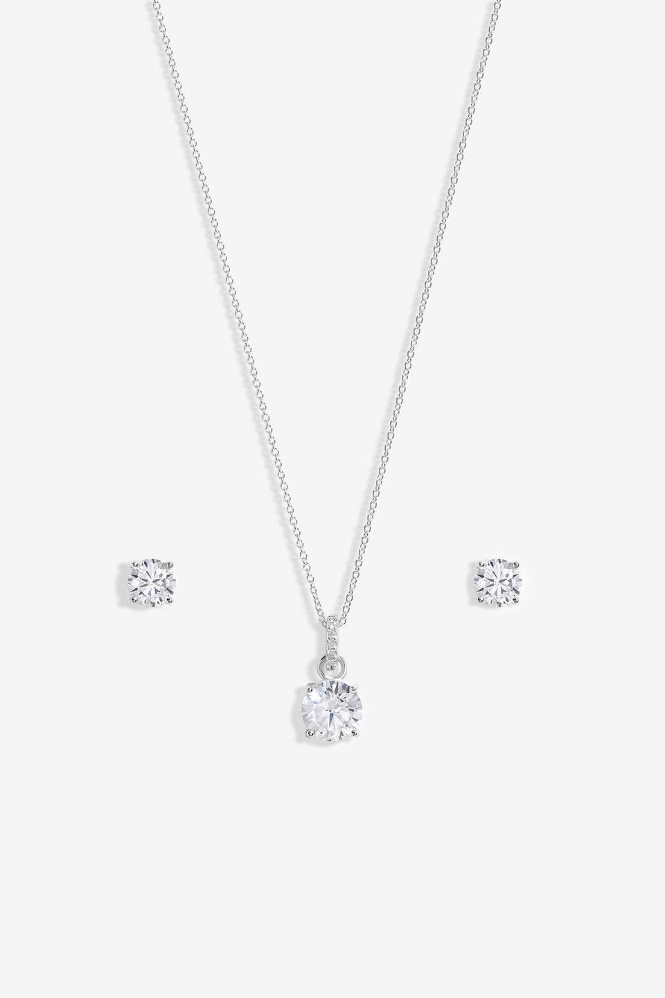 Simply Silver Sterling Silver 925 Cubic Zirconia Classic Round Stud Set Gift Boxed