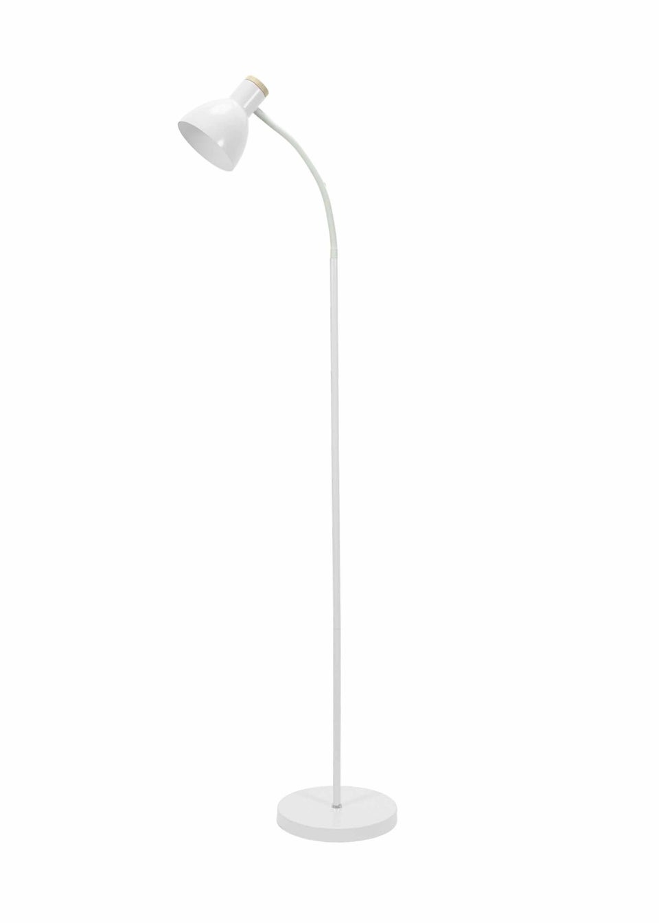ValueLights Woody  White Floor Lamp with White Tapered Shade (130cm x 36cm x 22cm)