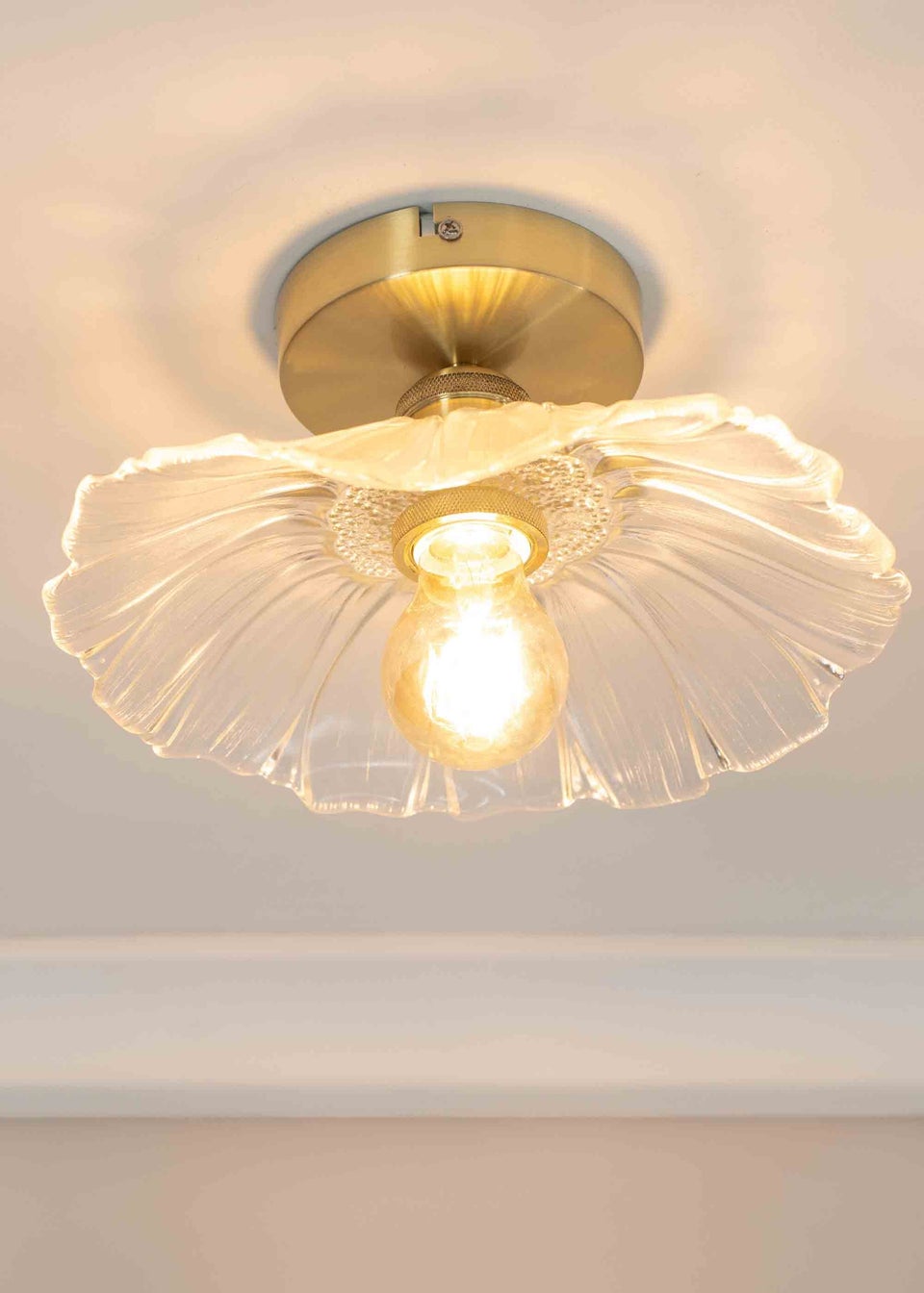 ValueLights Cassia  Gold Semi-Flush Light (26.5cm x 14.5cm x 26.5cm)