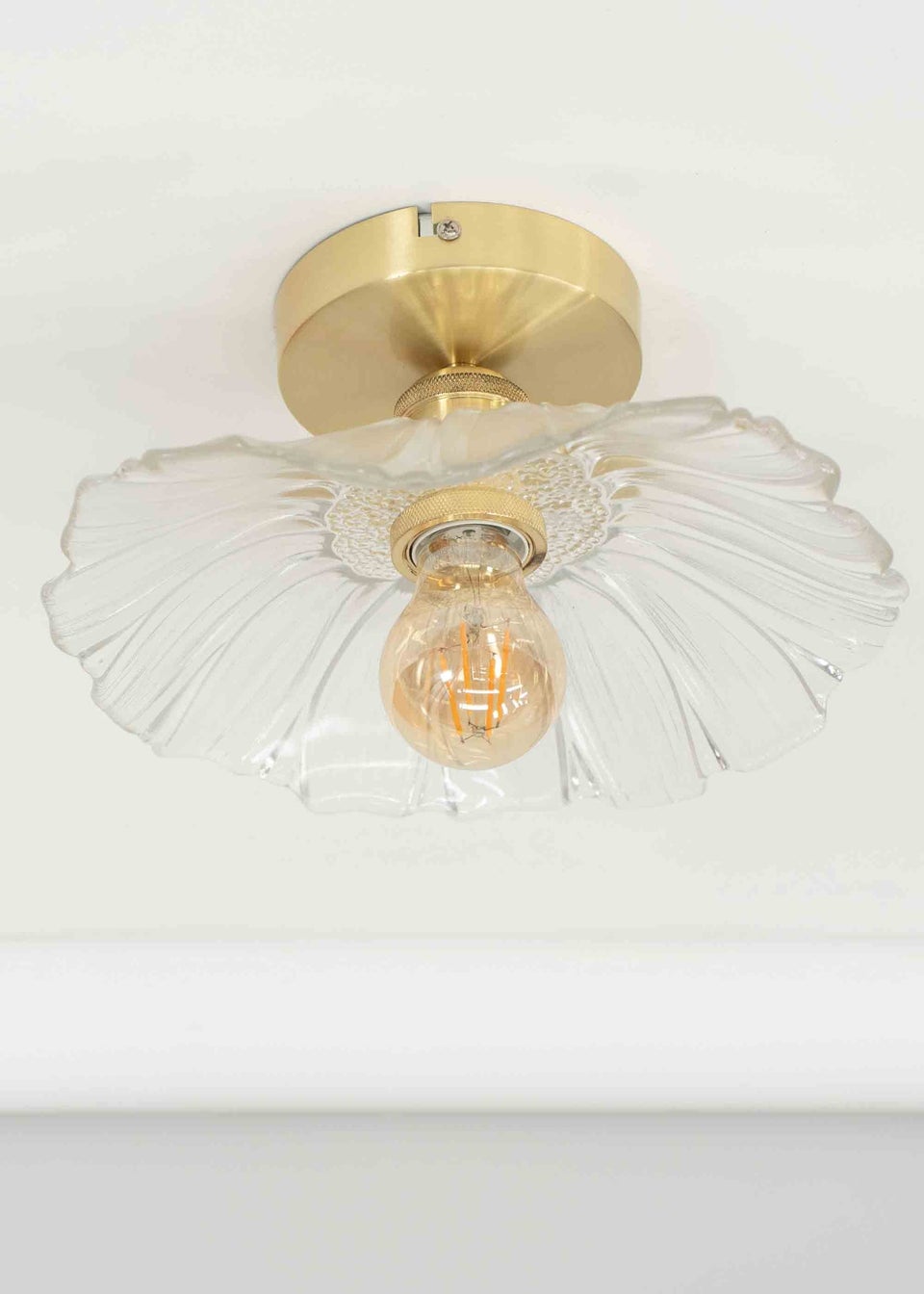ValueLights Cassia  Gold Semi-Flush Light (26.5cm x 14.5cm x 26.5cm)