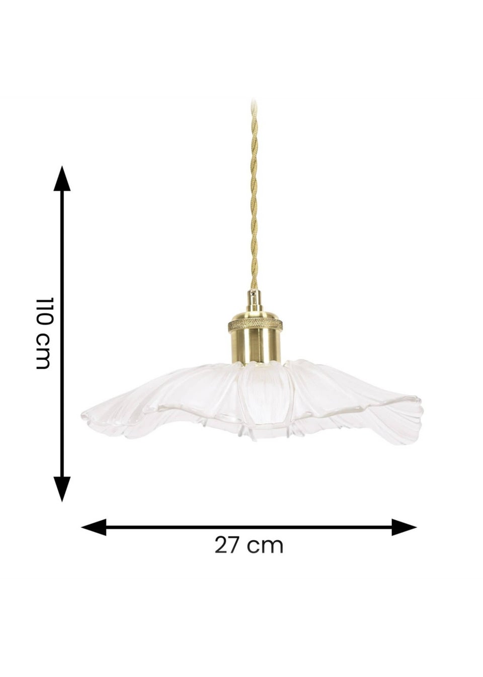 ValueLights Cassia  Gold Pendant Light (27cm x 110cm x 27cm)