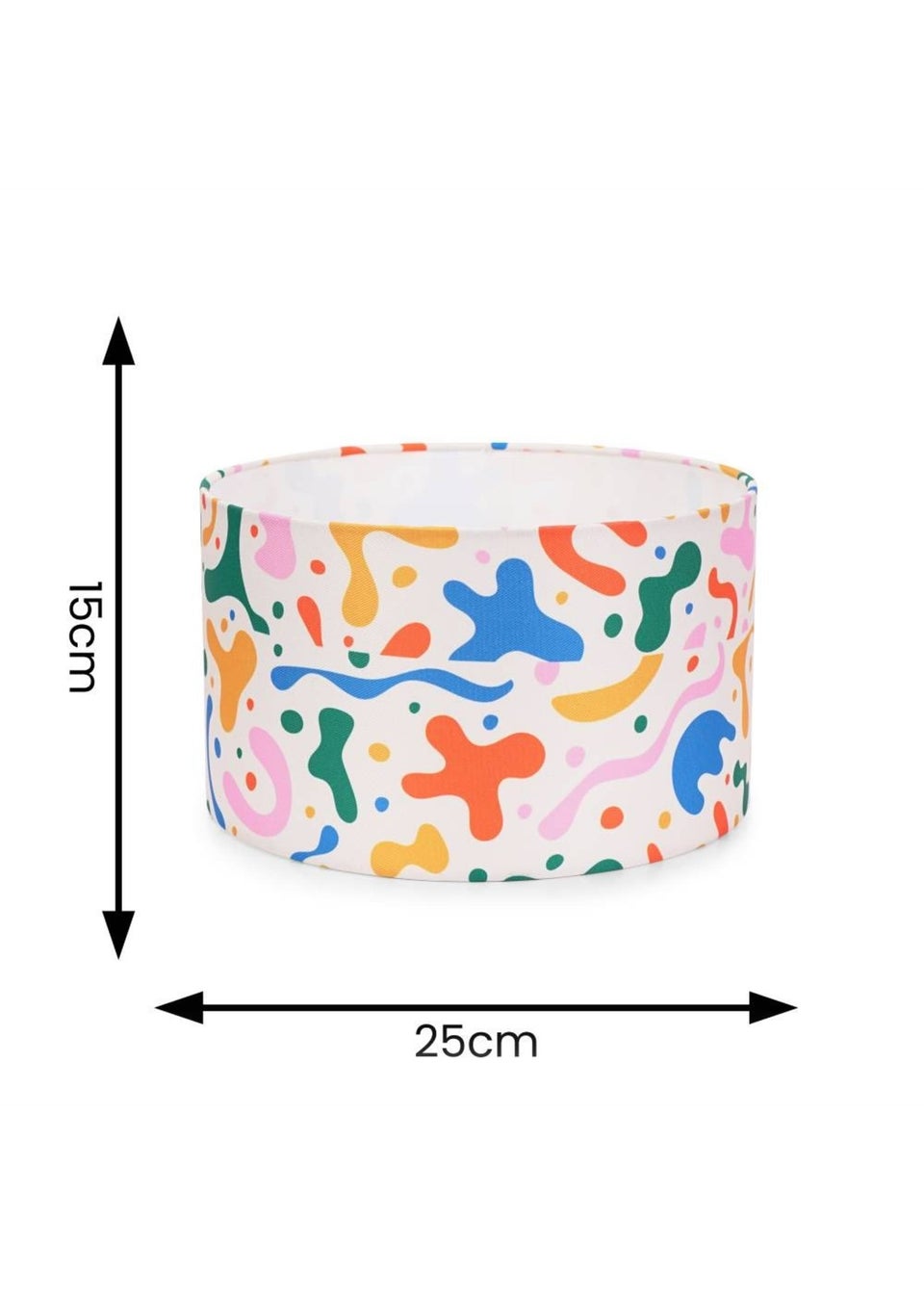 ValueLights Abbie Multicolour Drum Ceiling Pendant Lampshade (15cm x 25cm x 25cm)