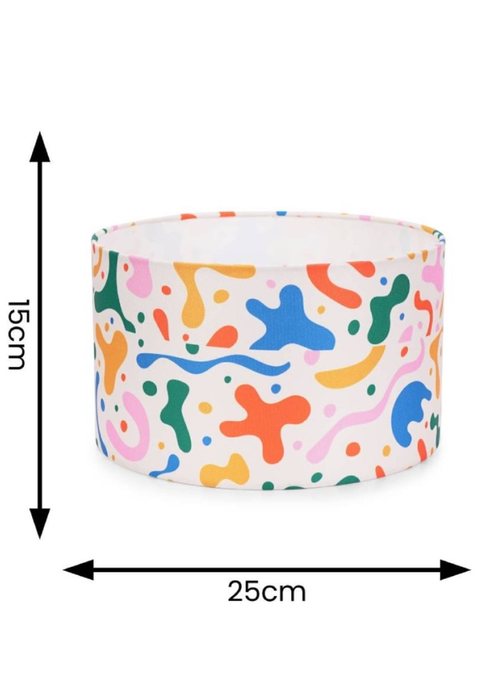 ValueLights Abbie Multicolour Drum Ceiling Pendant Lampshade (15cm x 25cm x 25cm)