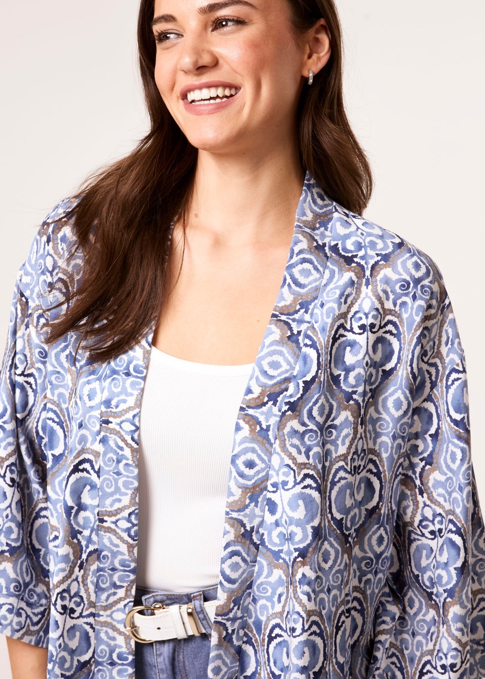 Blue Vanilla Navy 3/4 Sleeve Kimono