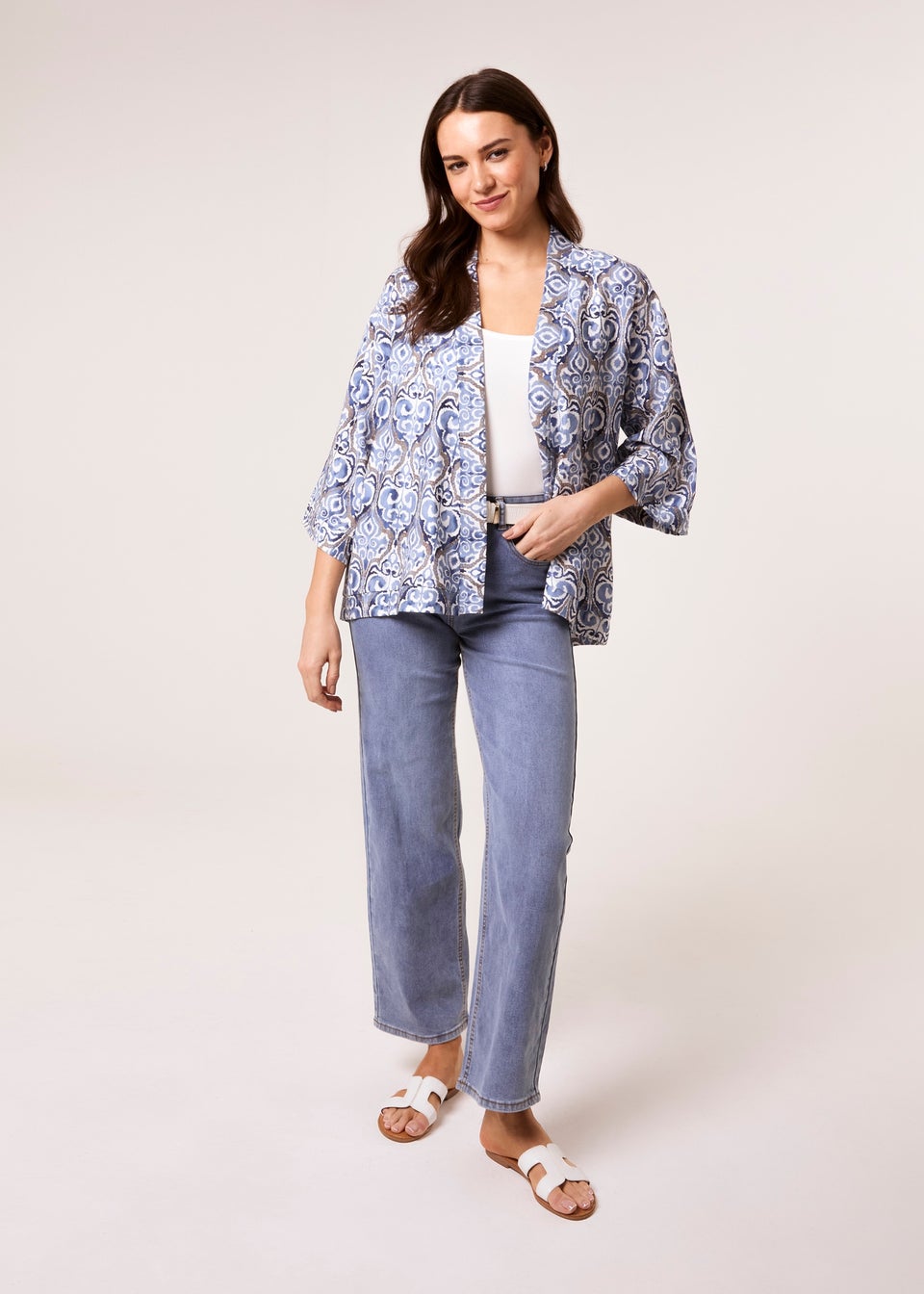 Blue Vanilla Navy 3/4 Sleeve Kimono