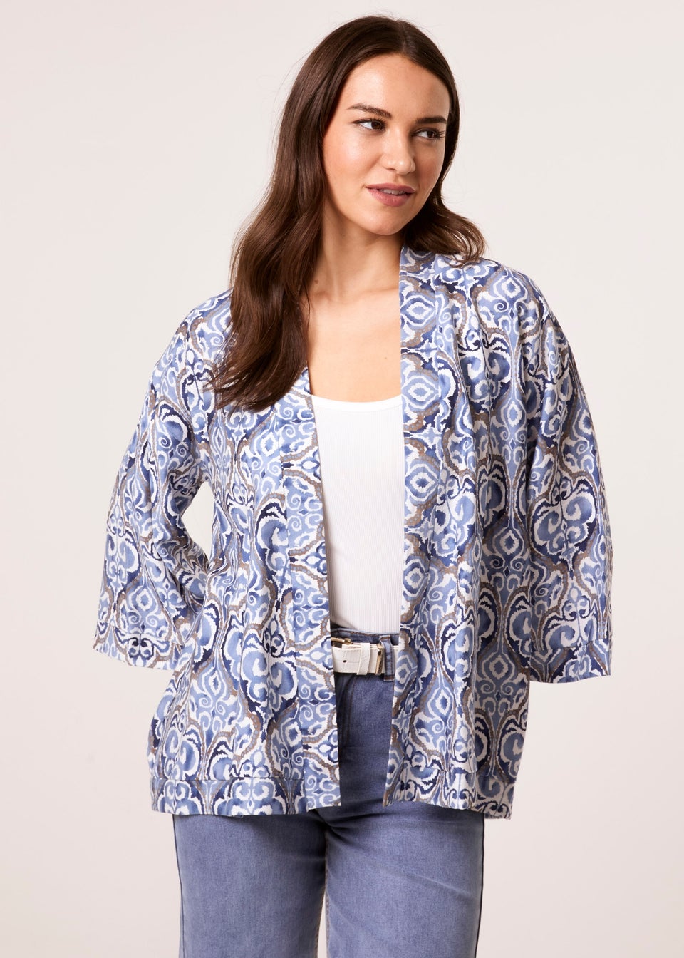 Blue Vanilla Navy 3/4 Sleeve Kimono