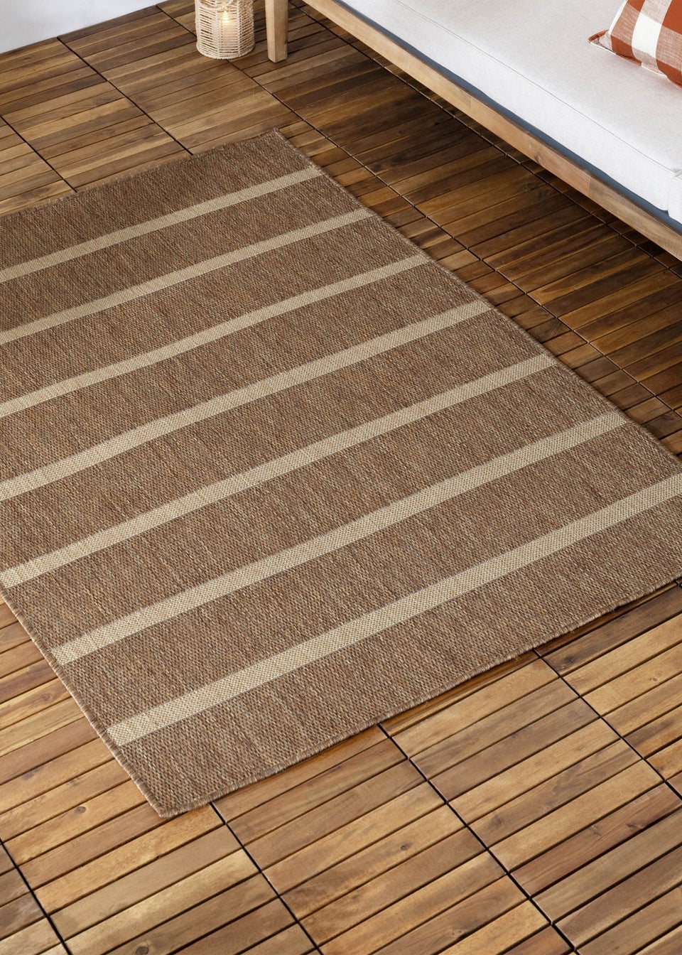 Yard Tala Natural Stripe Jute Effect Indoor/Outdoor Rug