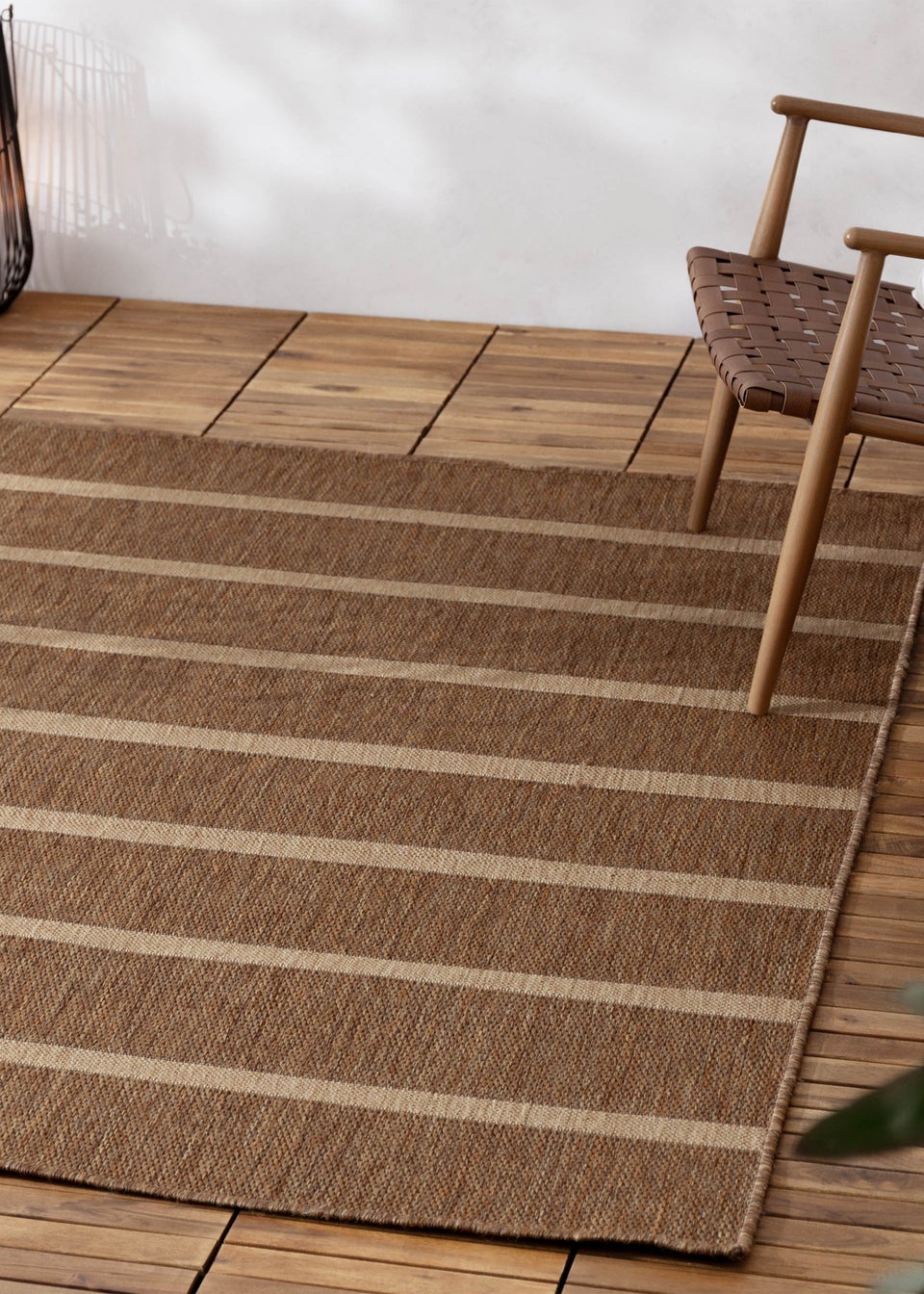 Yard Tala Natural Stripe Jute Effect Indoor/Outdoor Rug