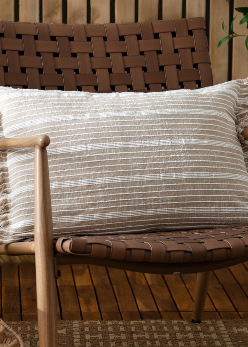 Yard Natural Tide Textured Stripe Outdoor Cushion