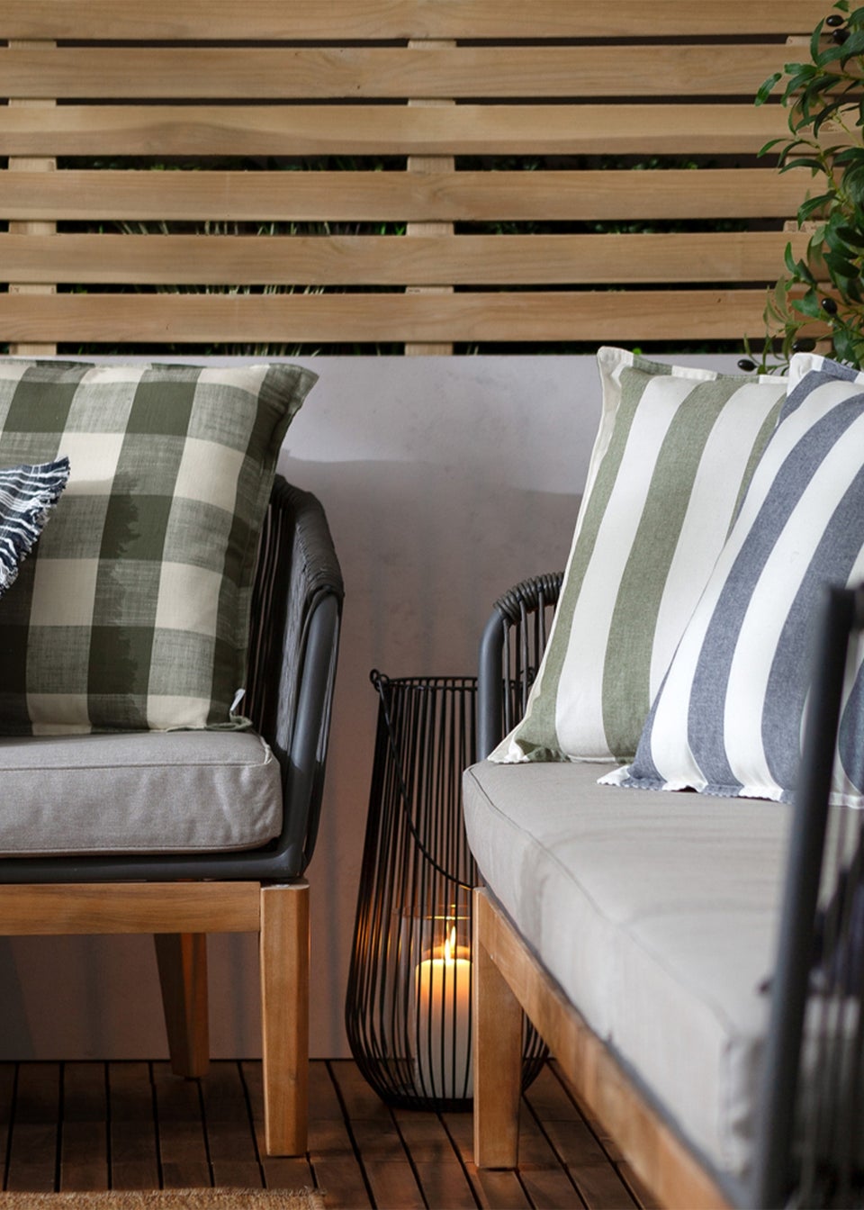 Yard Dark Green Hayle Cotton Outdoor Outdoor Cushion