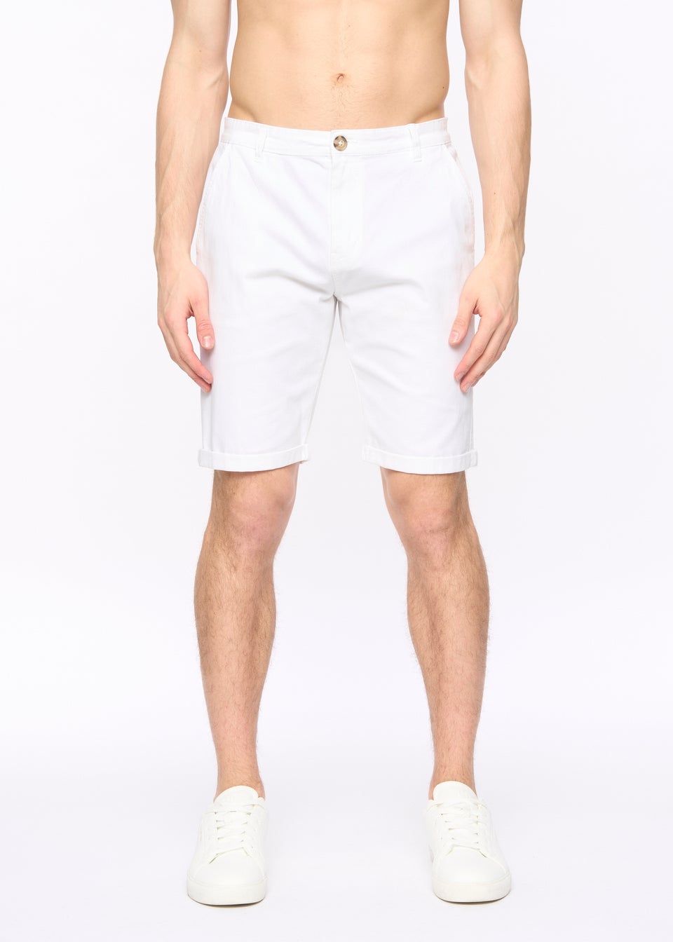 Crosshatch White Sinwood Chino Shorts