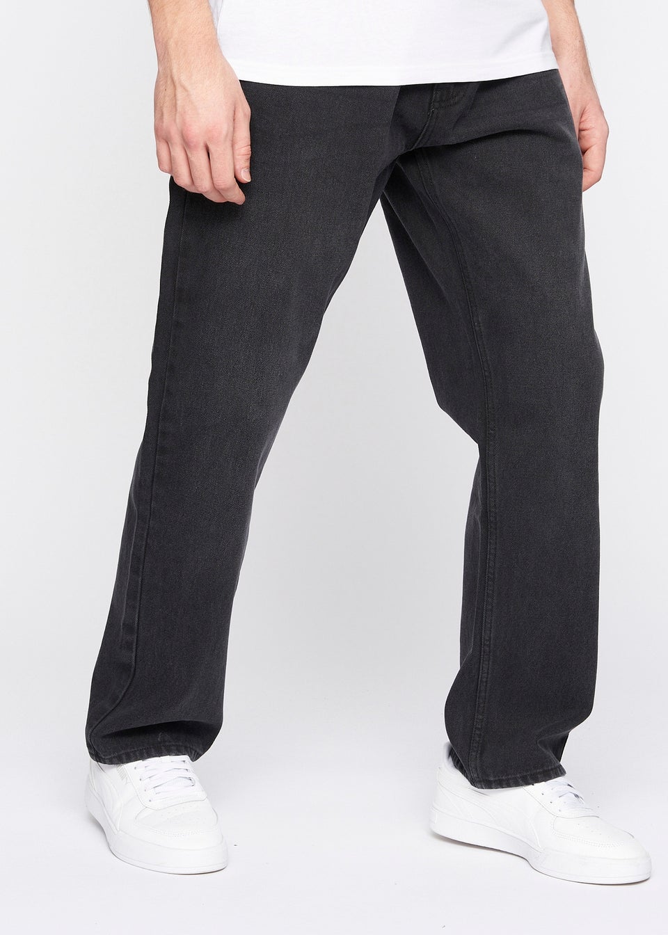 Crosshatch Black Wash Tillman Baggy Jeans