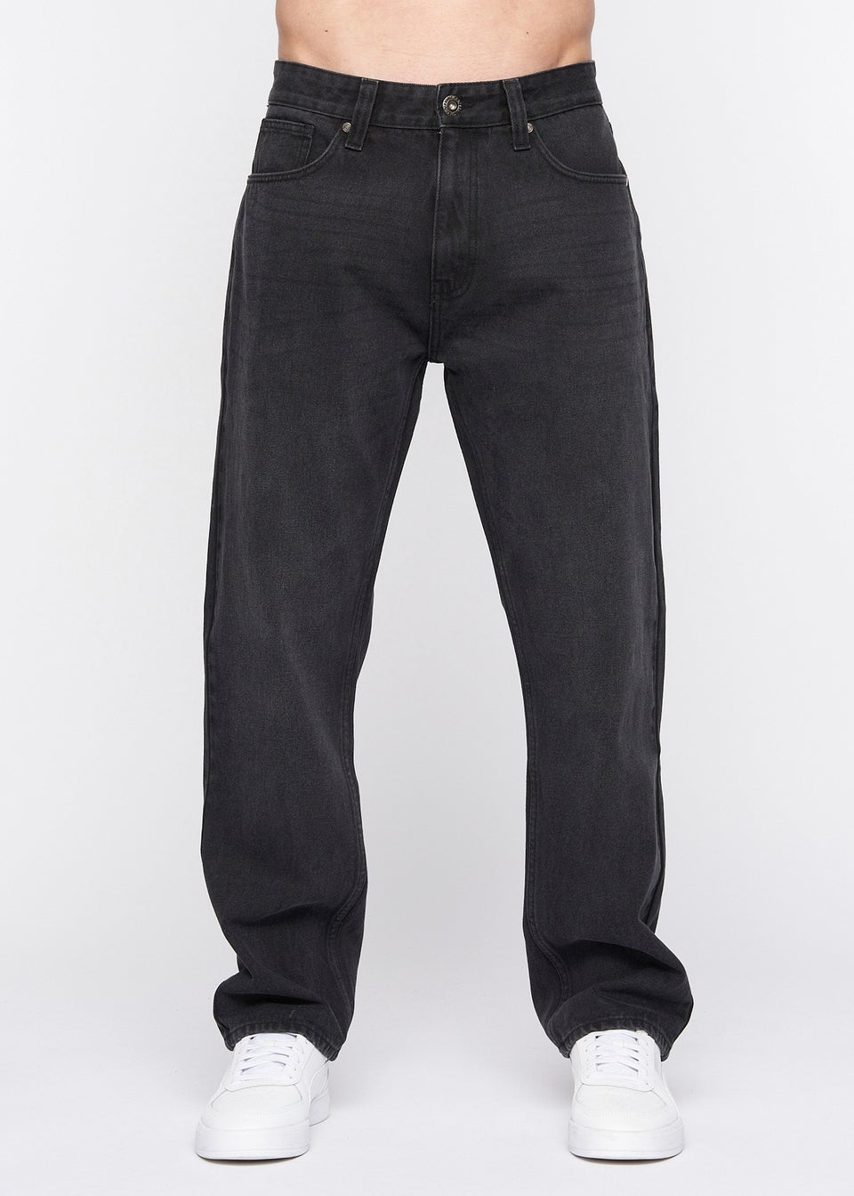 Crosshatch Black Wash Tillman Baggy Jeans