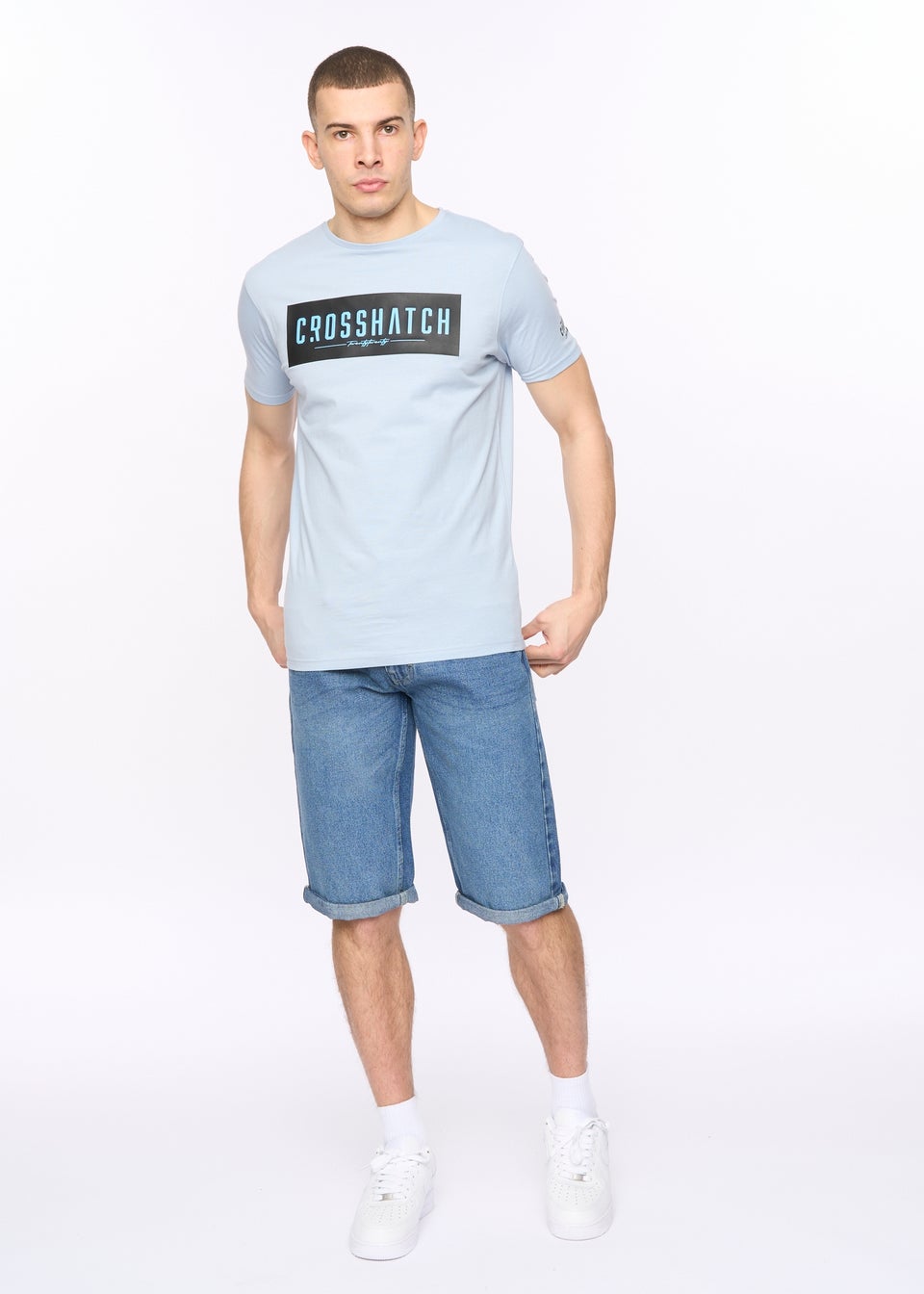 Crosshatch  Light Blue  Changra  T-Shirt