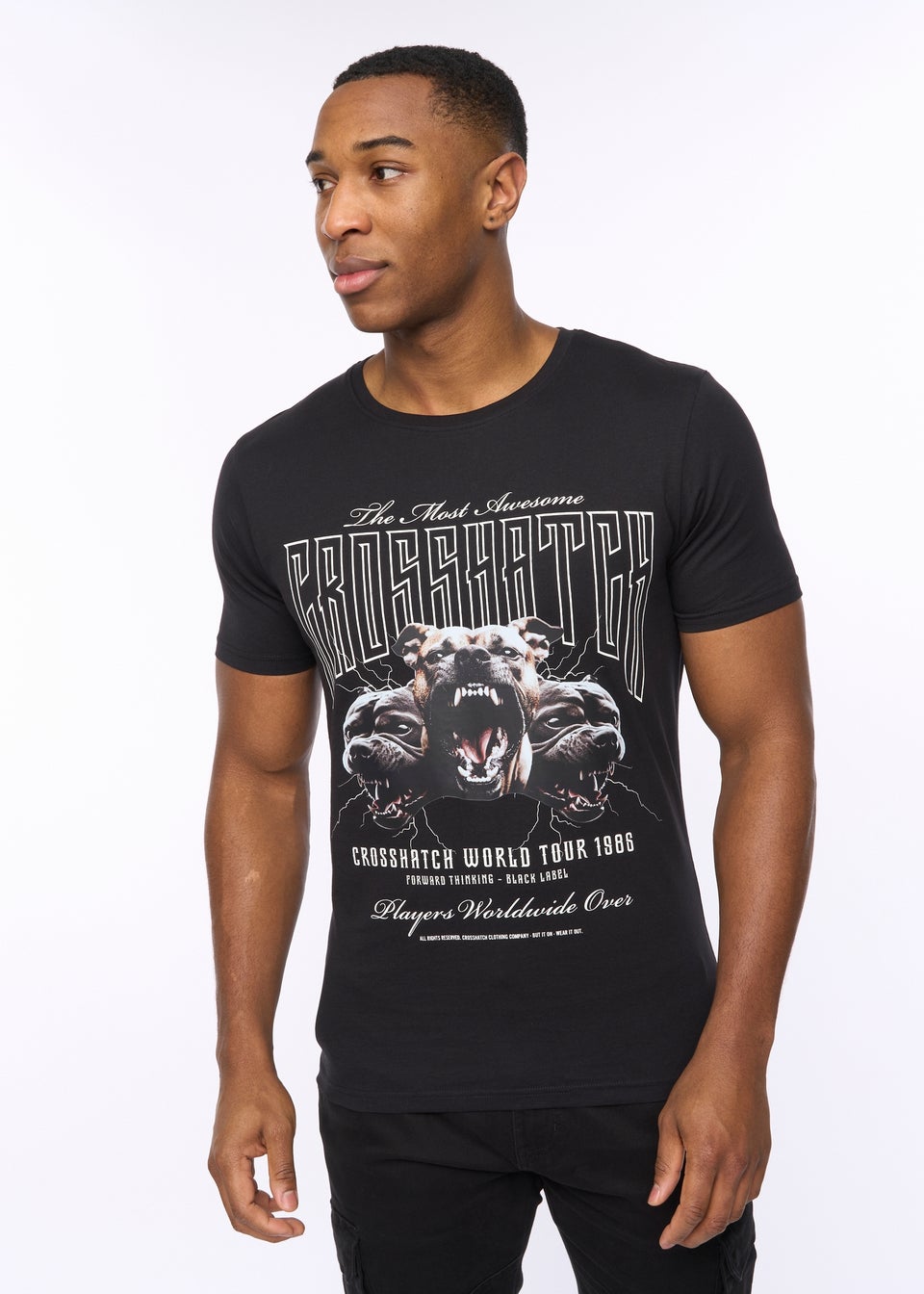 Crosshatch  Black  Dogz  T-Shirt
