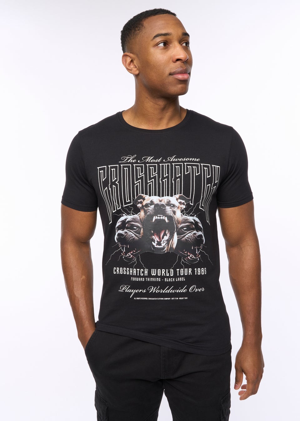 Crosshatch  Black  Dogz  T-Shirt
