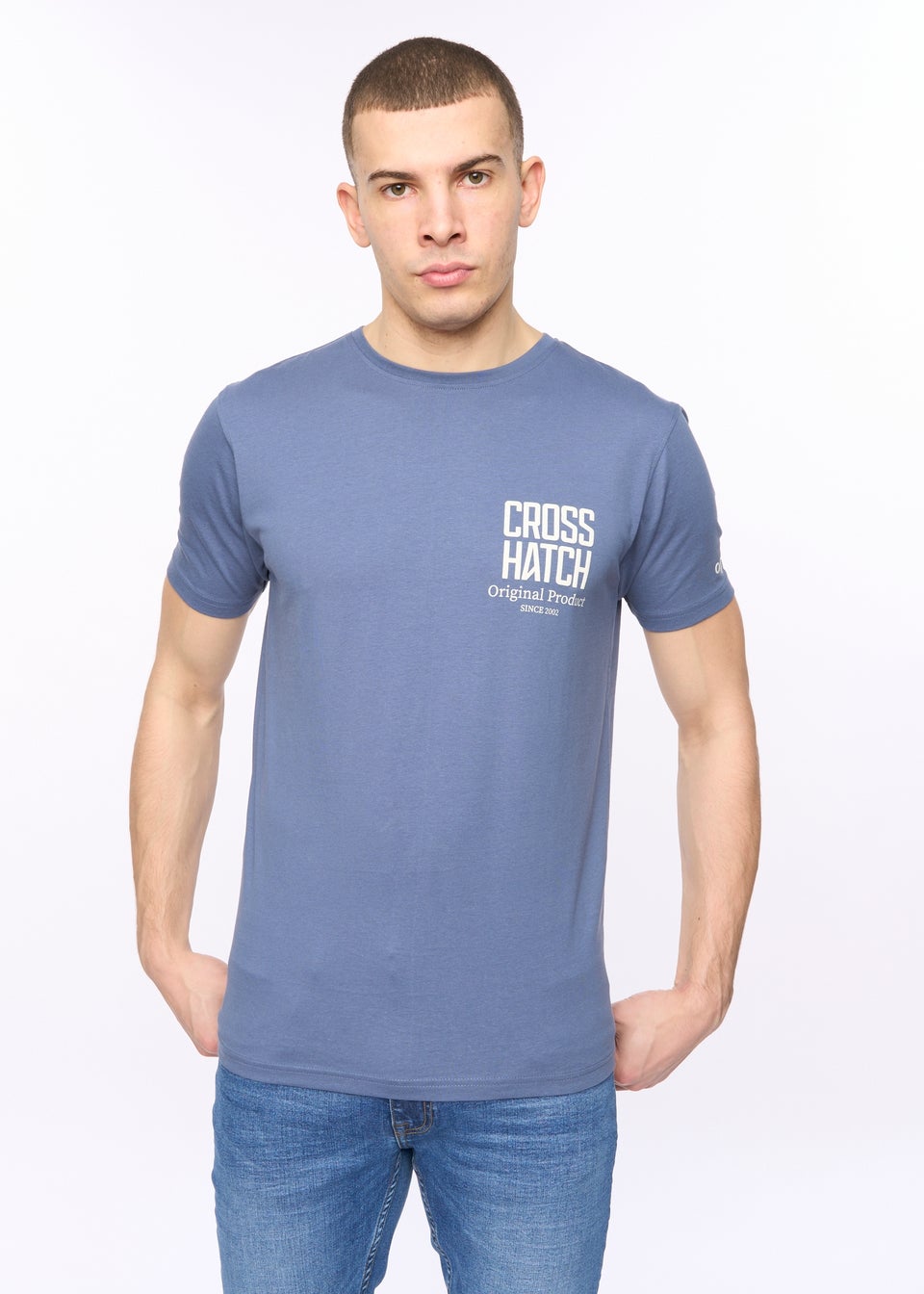 Crosshatch Blue Hoogan T-Shirt