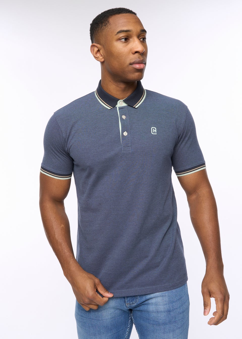 Crosshatch Navy Shellworth Polo