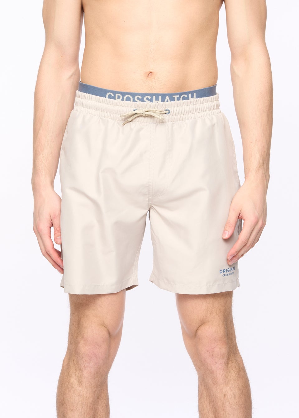 Crosshatch Light Stone Rembrandts Swim Shorts