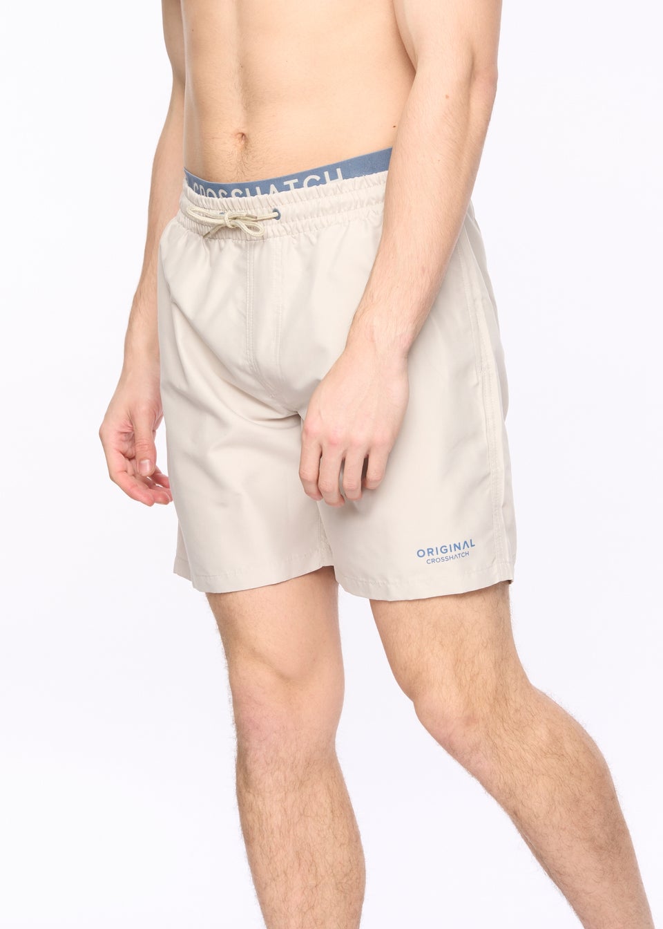 Crosshatch Light Stone Rembrandts Swim Shorts